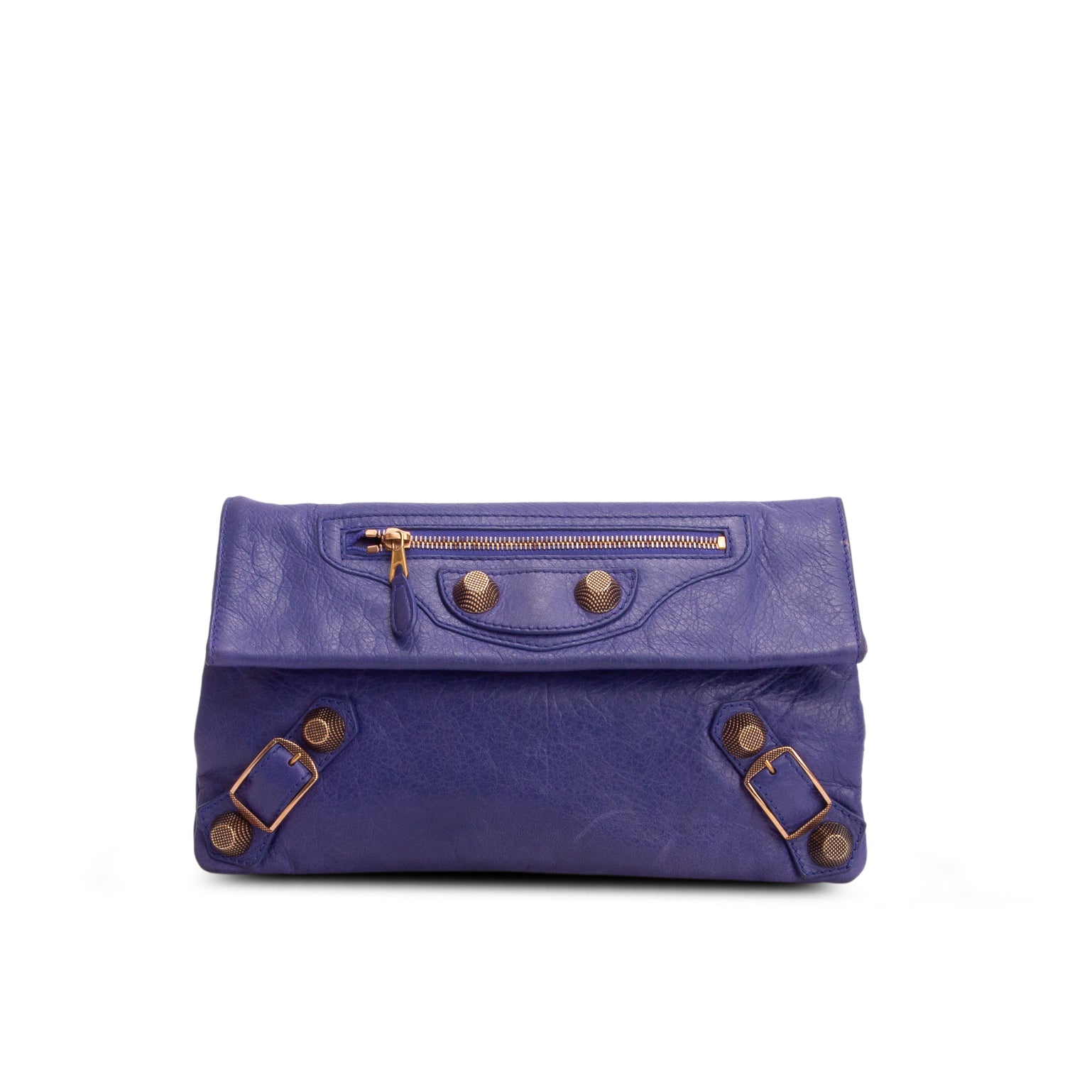 Balenciaga Purple Agneau Leather Giant 12 Envelope Clutch