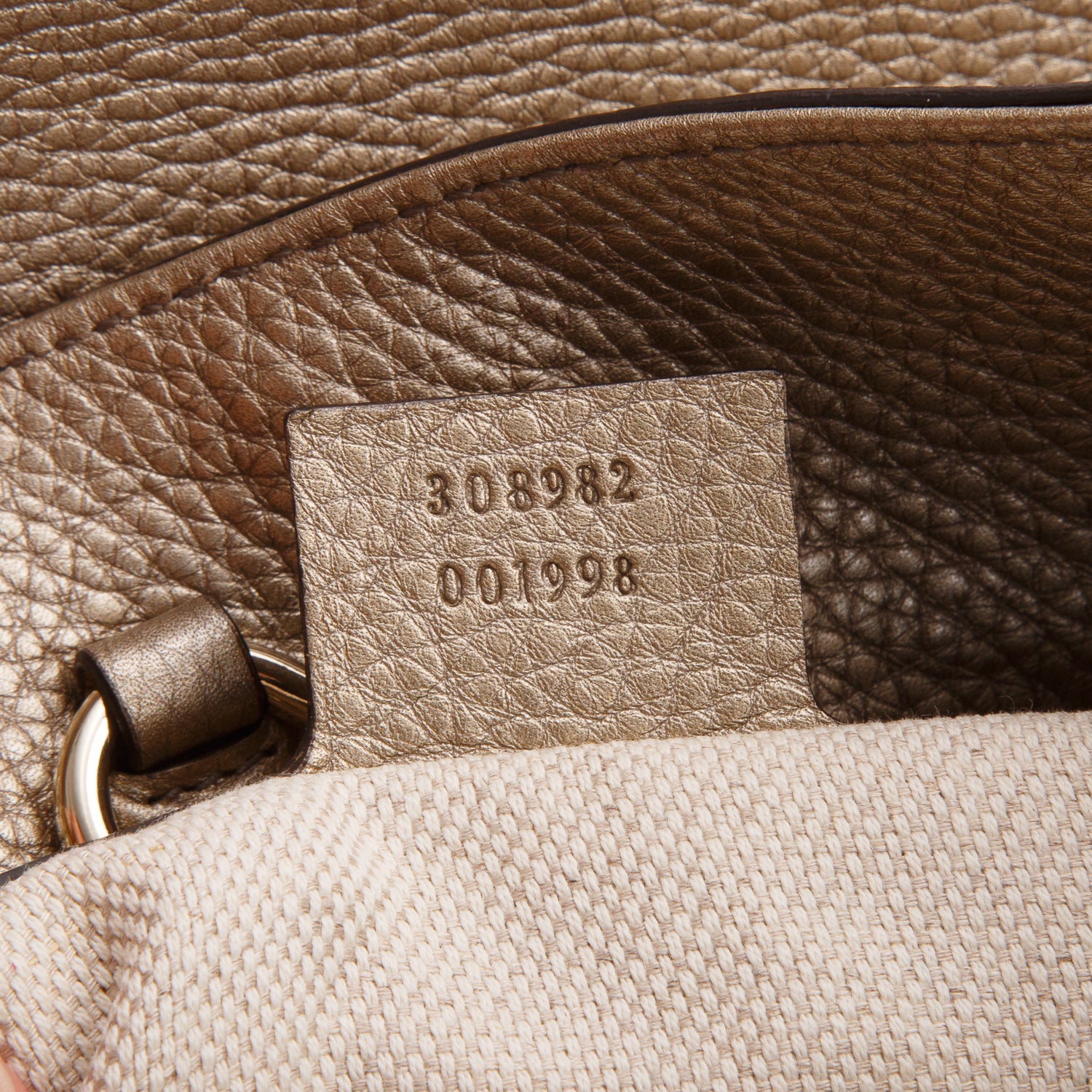 Gucci Gold Grained Leather Medium Soho Chain Tote