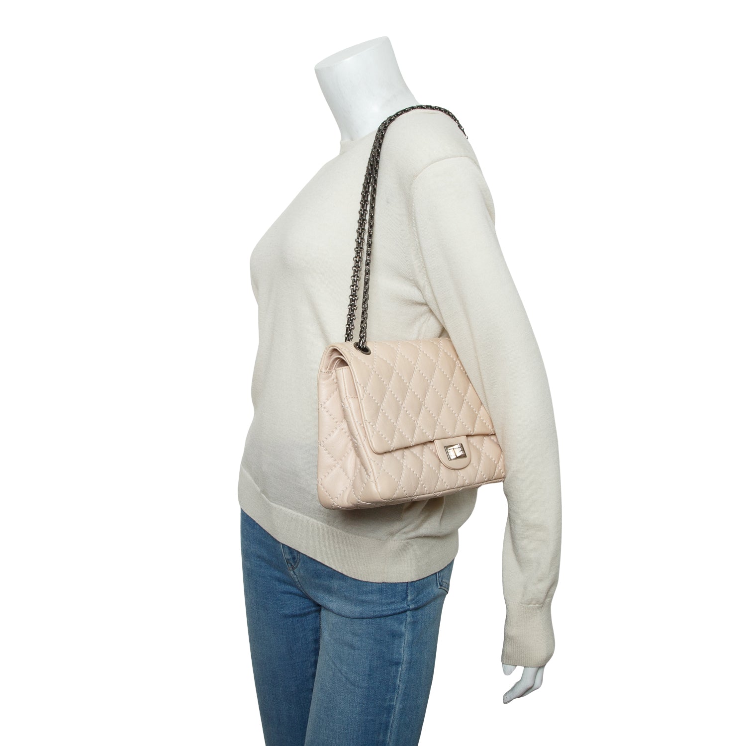 Chanel Pink Calfskin Leather 2.55 Reissue 226 Double Flap Bag