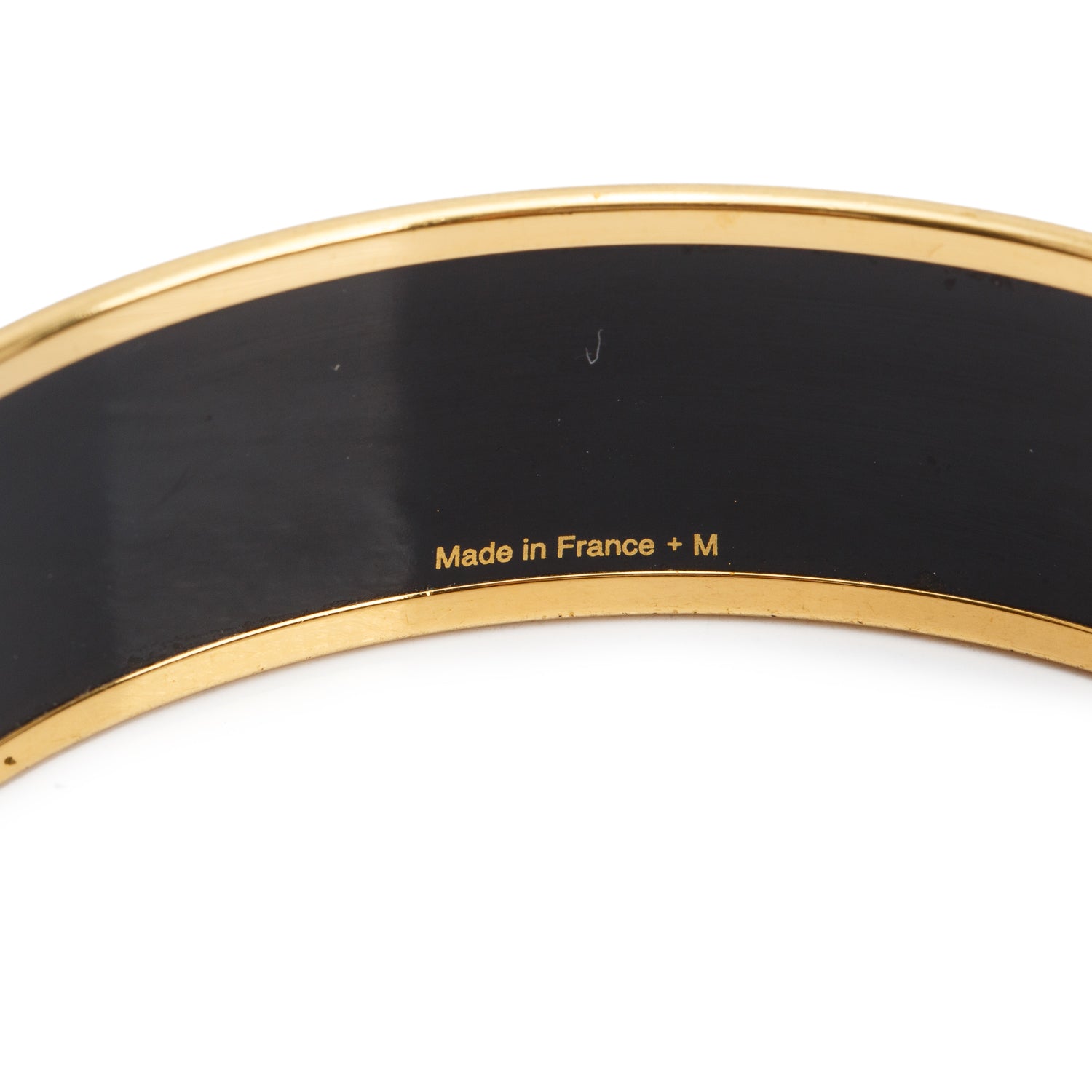 Hermes Gold-Plated Orange 'Dancing Circles' Enamel Wide Bangle w/ Box