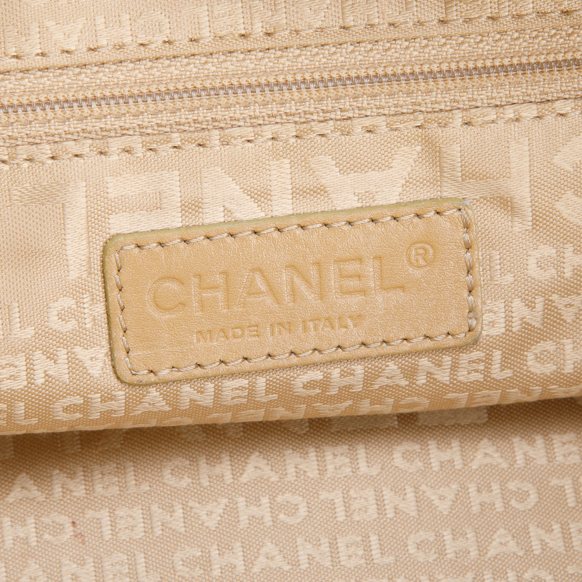 Chanel Beige Caviar Square Stitched Bowler w/ Authenticity Card