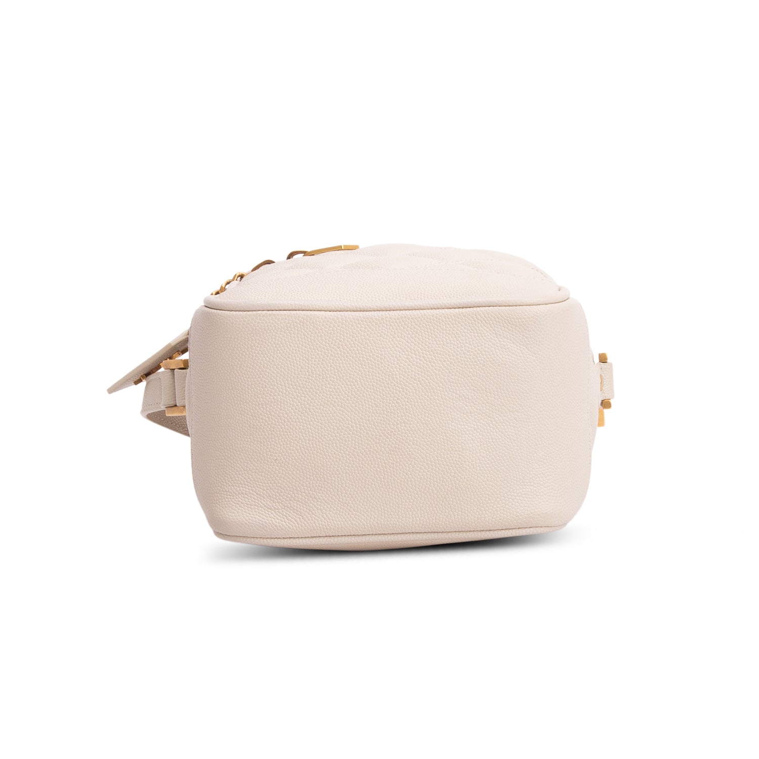 Saint Laurent 2020 Cream Grain de Poudre Quilted 80's Vanity Bag