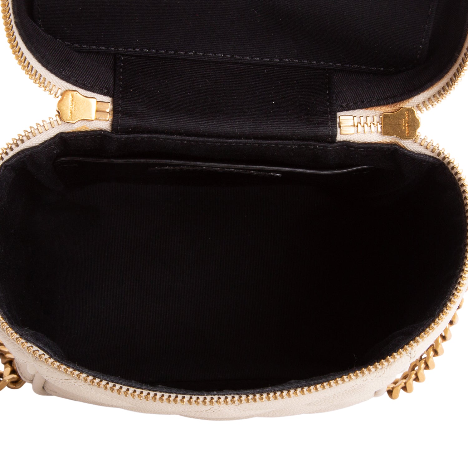 Saint Laurent 2020 Cream Grain de Poudre Quilted 80's Vanity Bag