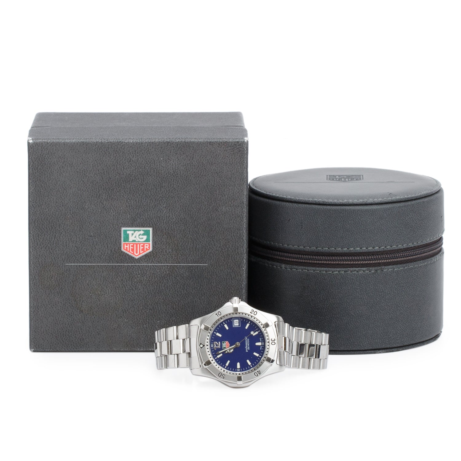 Tag Heuer Stainless Steel 2000 Professional 200M 38 MM Quartz Watch Blue Dial WK1113 w/ Box & Papers