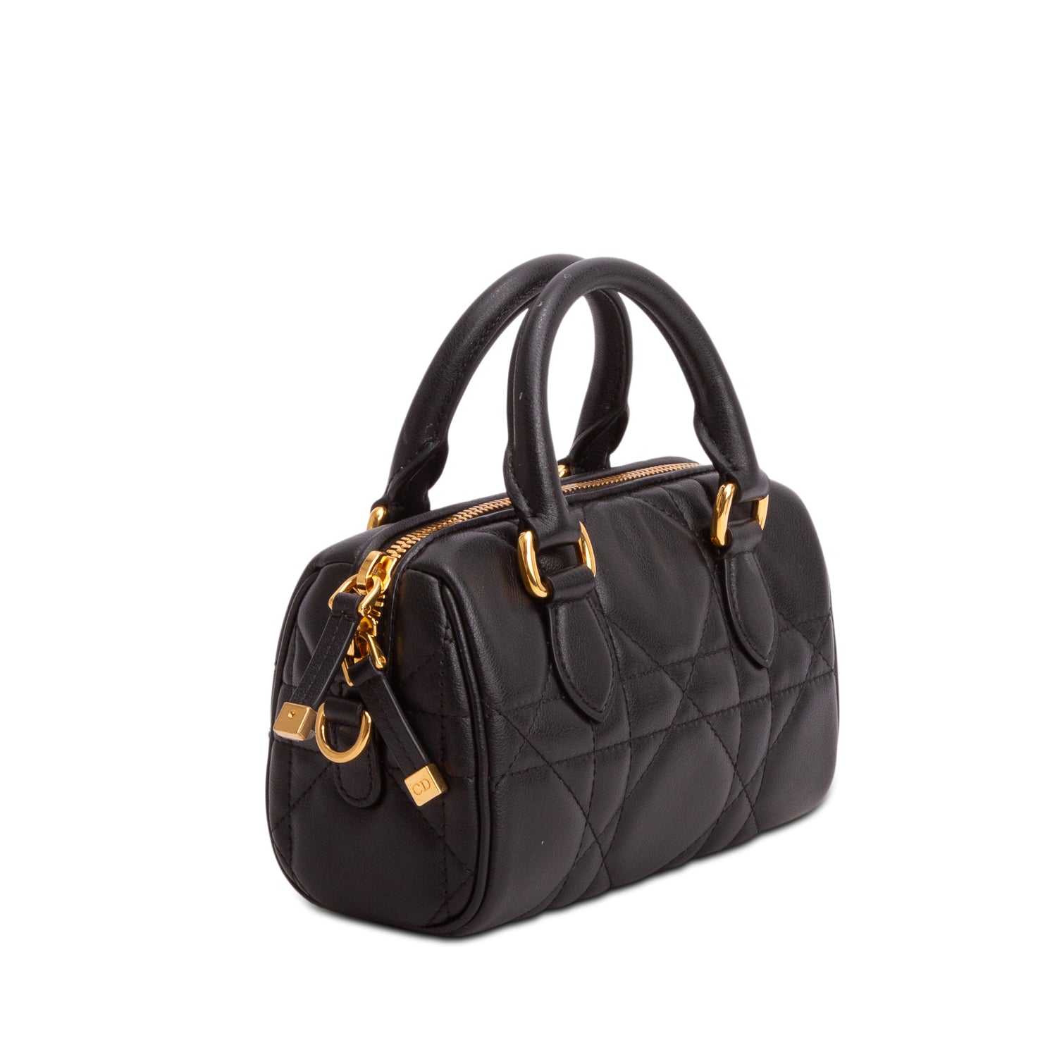 Christian Dior 2024 Black Calfskin Macrocannage Groove 17 Bag w/ Box & Strap
