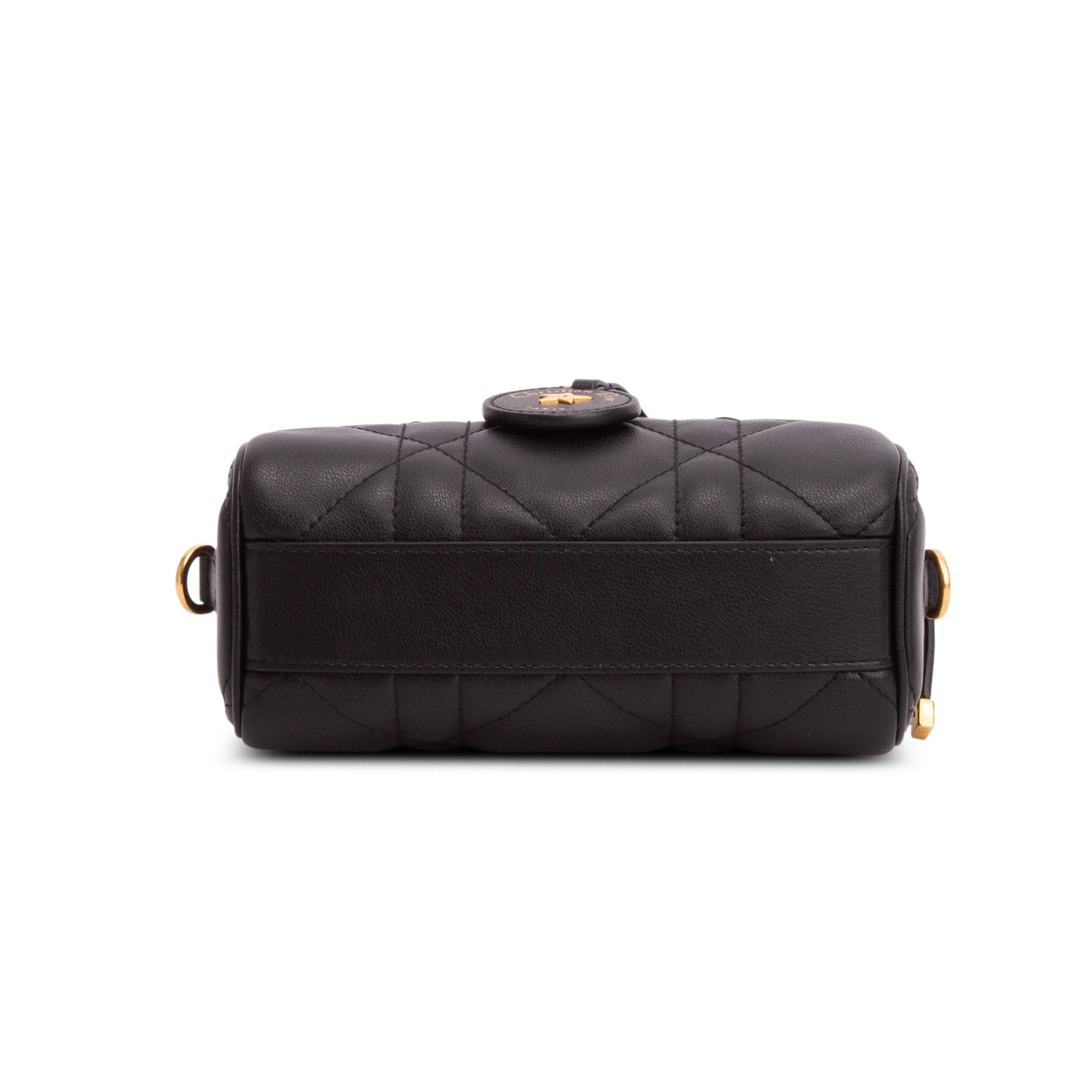 Christian Dior 2024 Black Calfskin Macrocannage Groove 17 Bag w/ Box & Strap