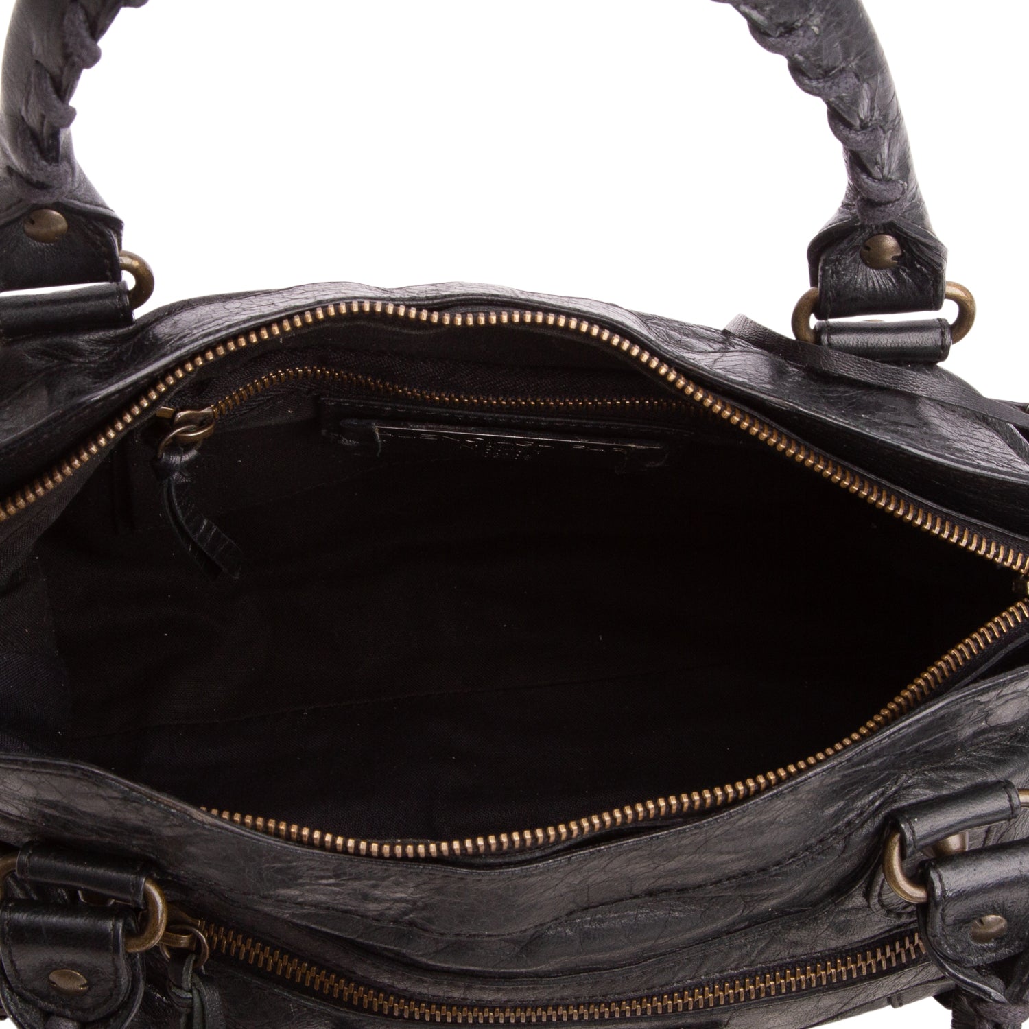 Balenciaga Black Agneau Classic Hardware First Bag w/ Strap