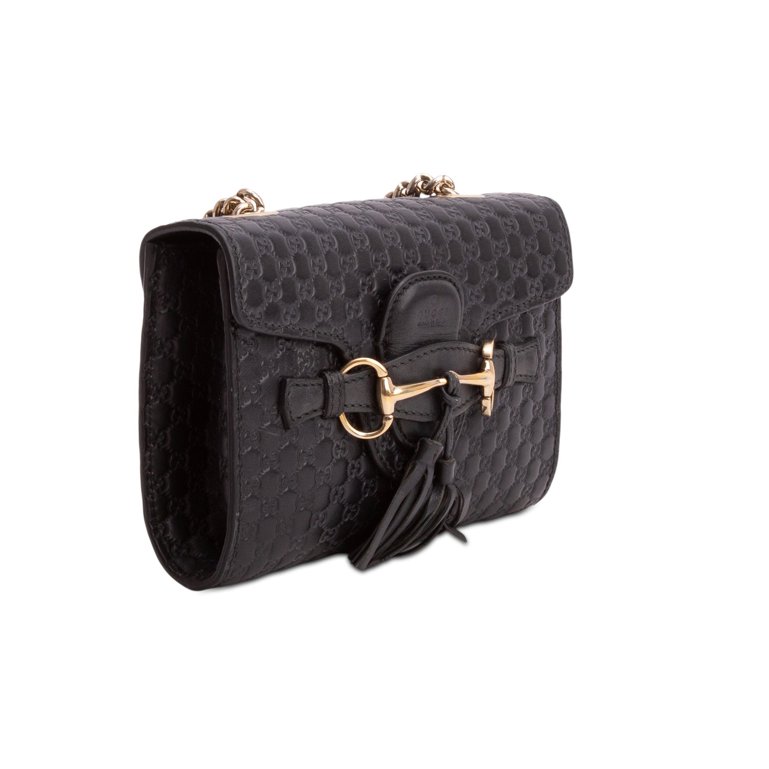Gucci Black Microguccissima Mini Emily Horsebit Bag
