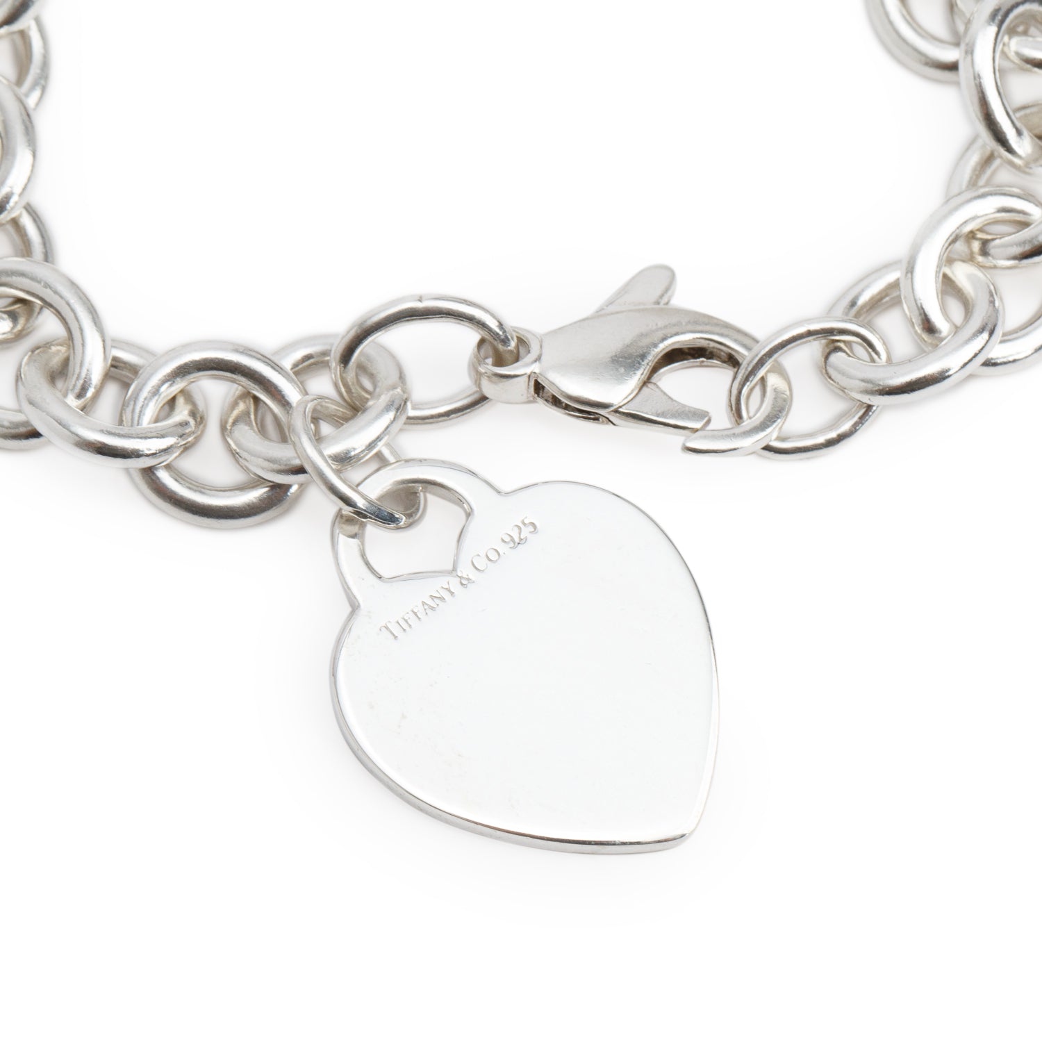Tiffany & Co. Sterling Silver Heart Tag Charm Bracelet