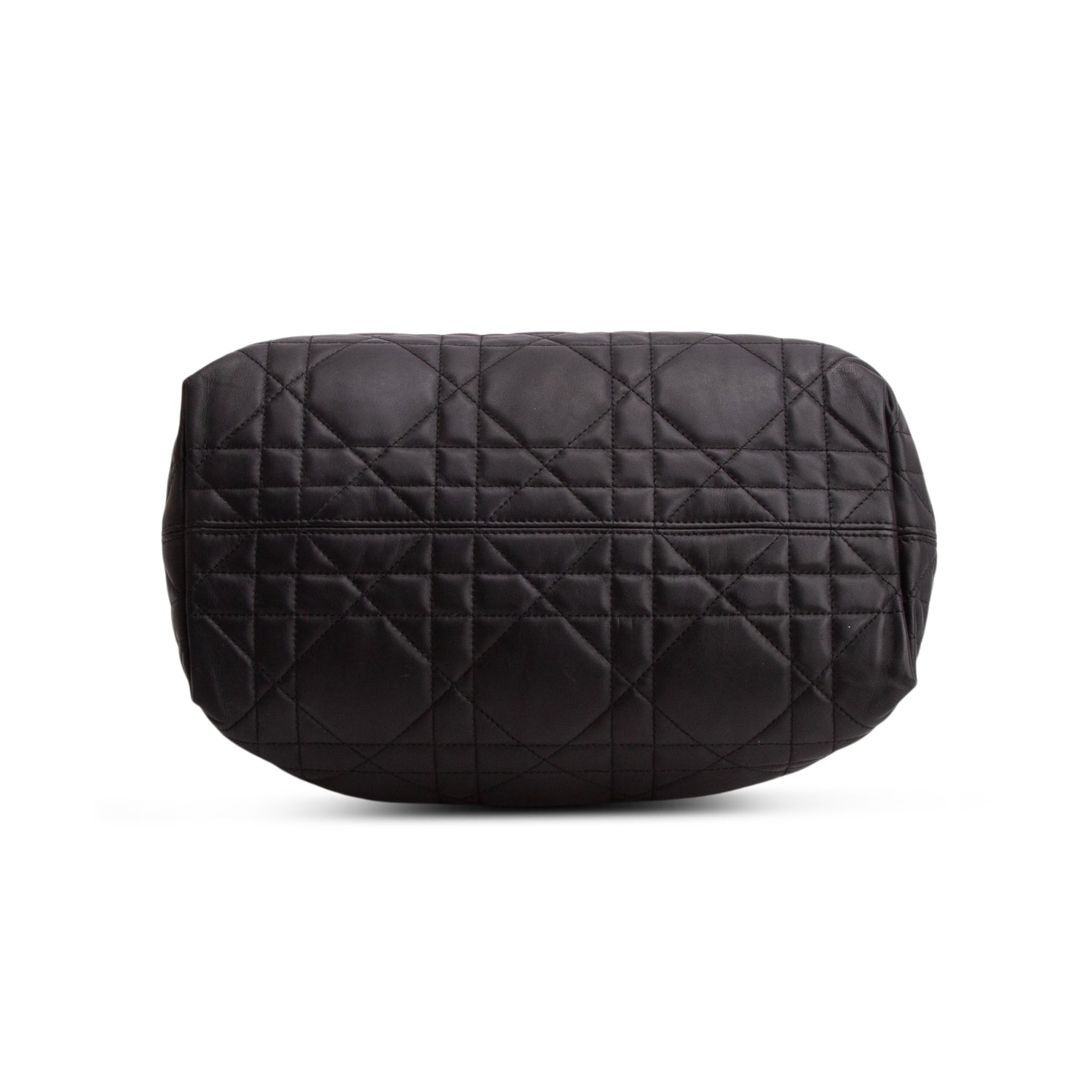 Christian Dior 2023 Black Calfskin Macrocannage Medium Toujours Tote w/ Pouch