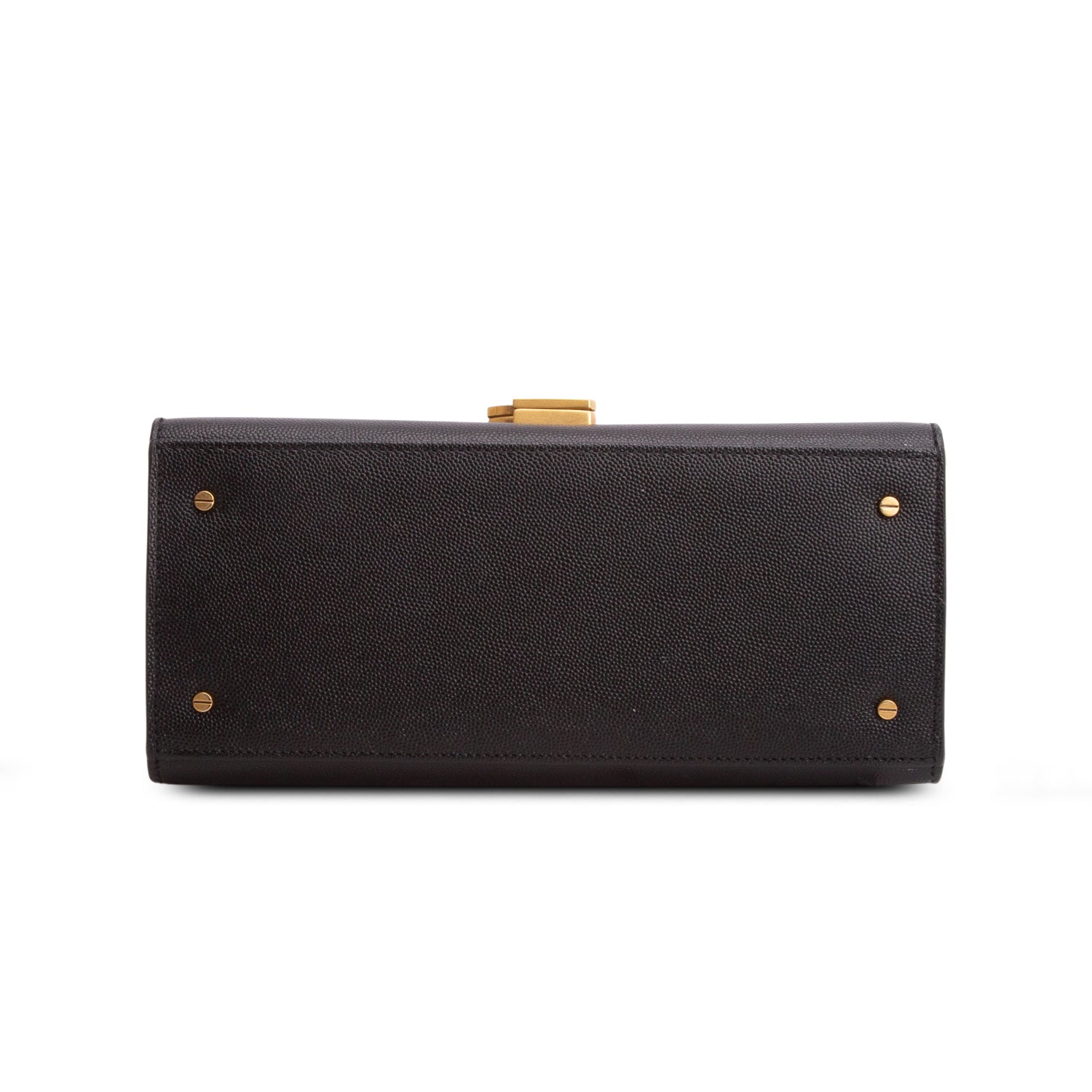 Saint Laurent 2021 Black Grain de Poudre Medium Classic Monogram Cassandra Top Handle w/ Strap