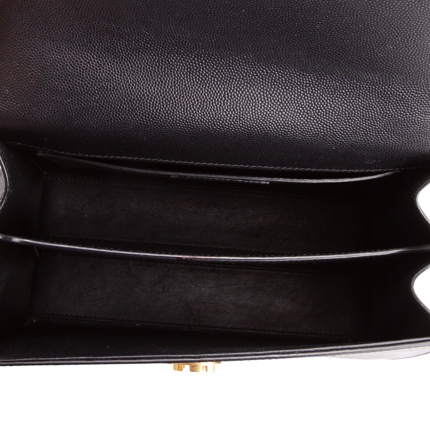Saint Laurent 2021 Black Grain de Poudre Medium Classic Monogram Cassandra Top Handle w/ Strap