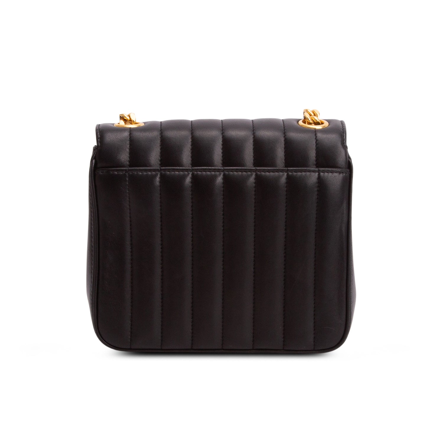 Saint Laurent Black Lambskin Matelasse Monogram Medium Vicky