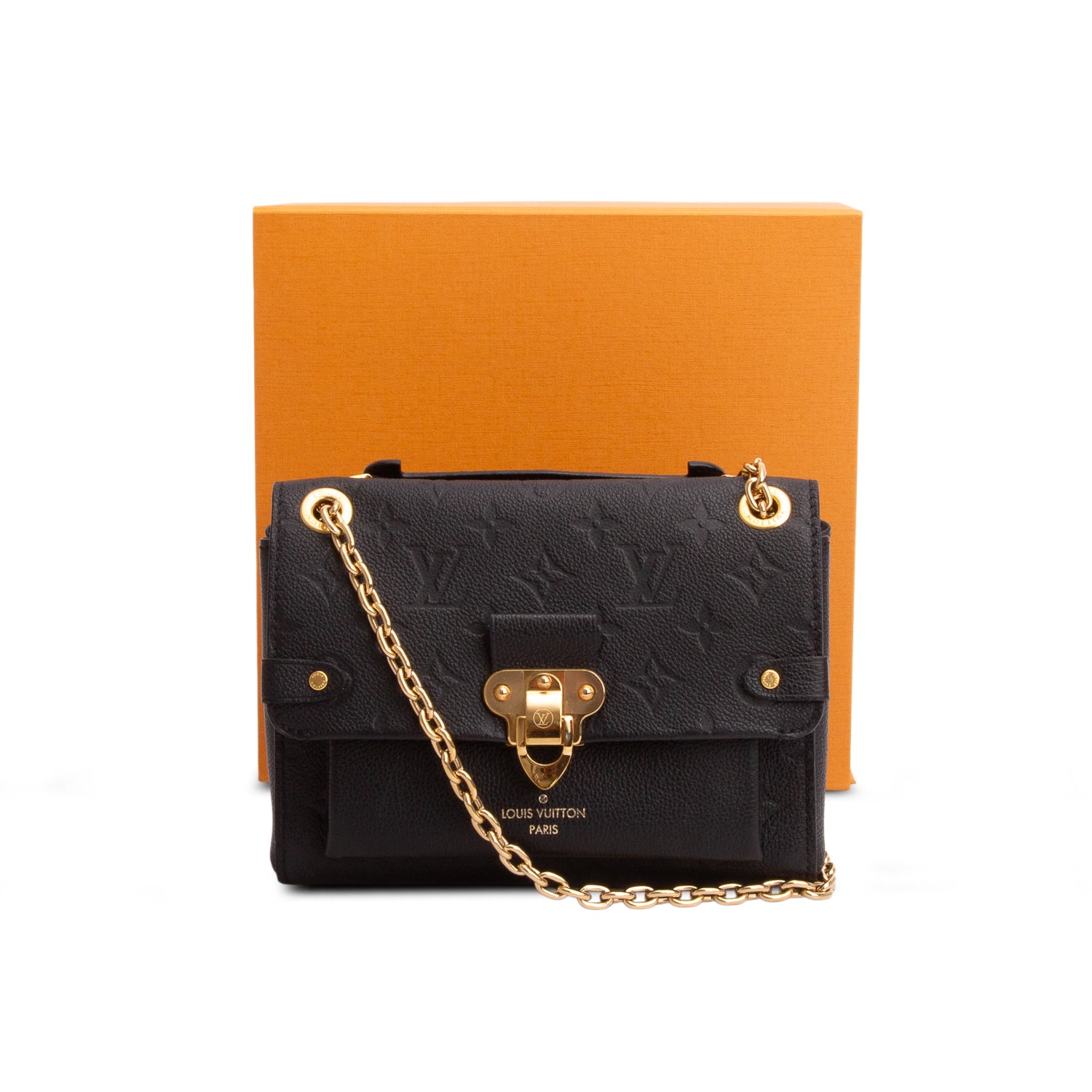 Louis Vuitton Black Monogram Empreinte Leather Vavin BB w/ Box