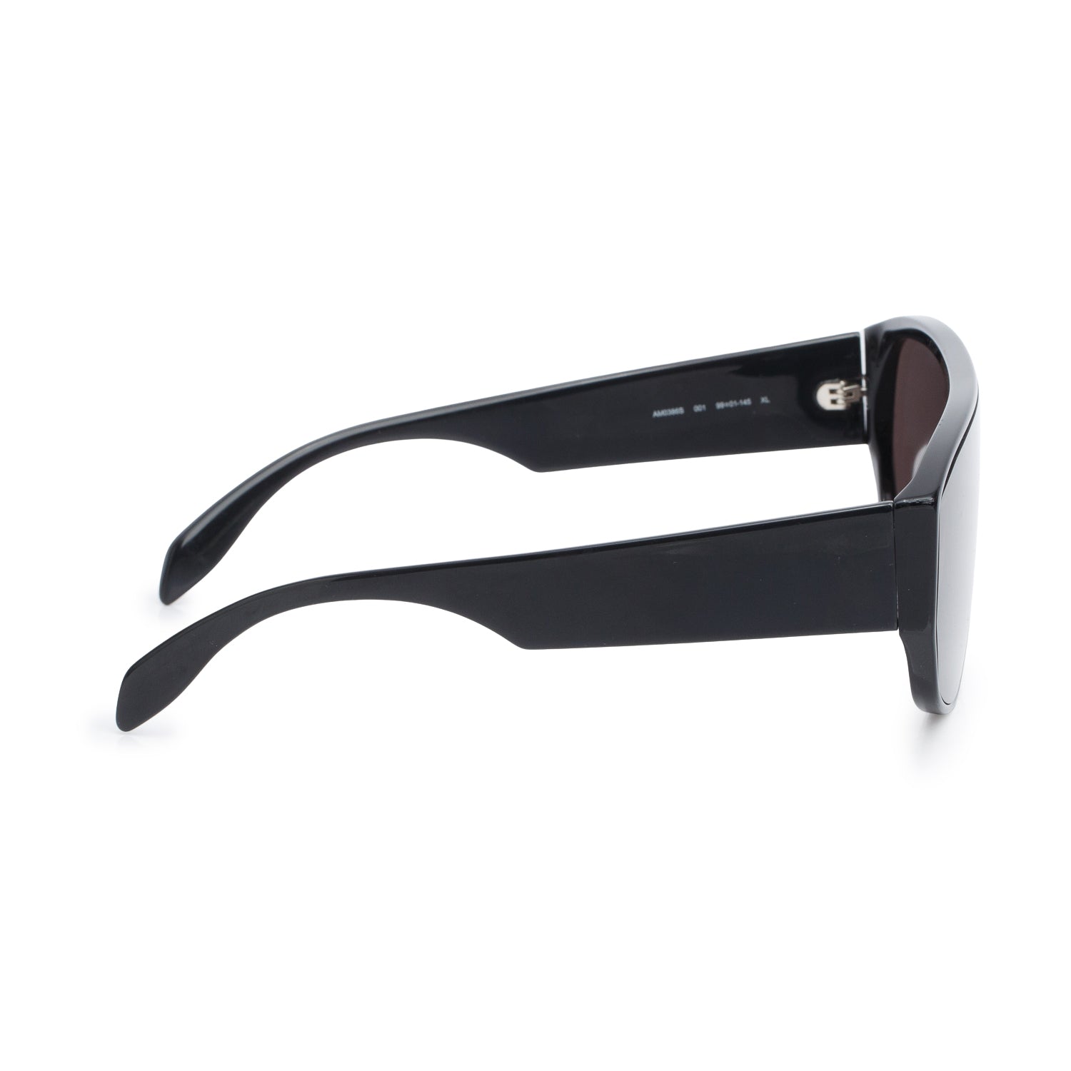 Alexander McQueen AM0386S Black Acetate Logo Shield Sunglasses w/ Case