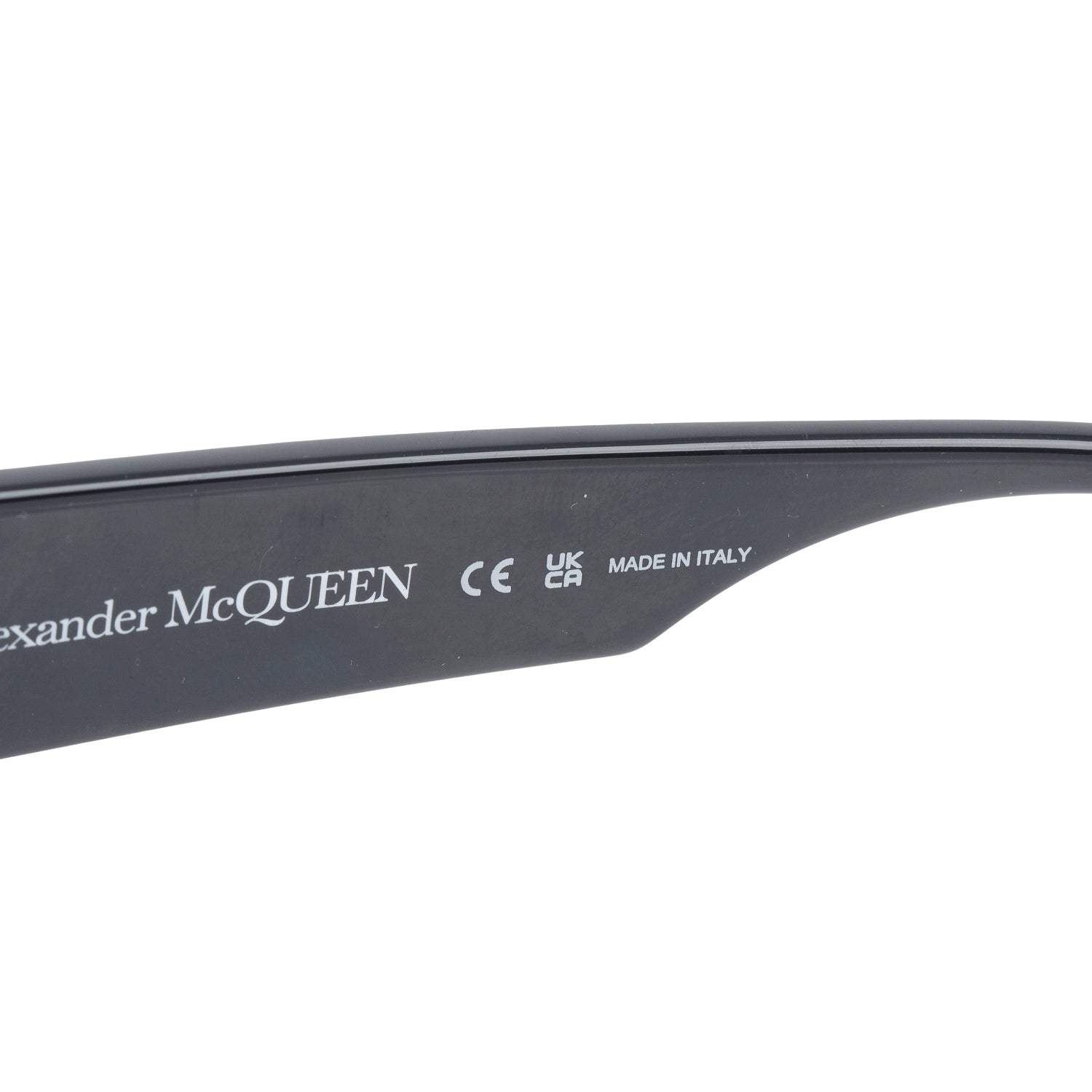 Alexander McQueen AM0386S Black Acetate Logo Shield Sunglasses w/ Case