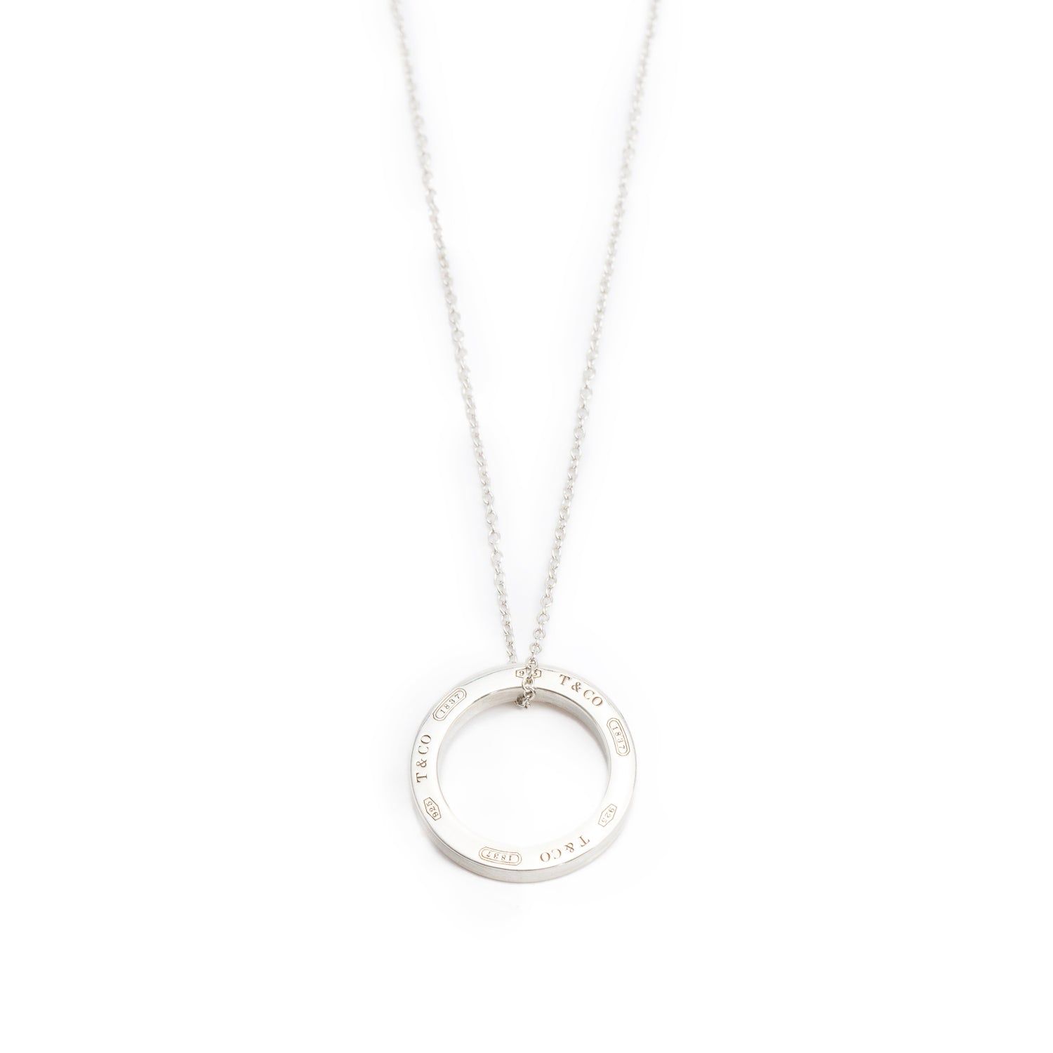 Tiffany & Co. Sterling Silver Medium 1837 Circle Pendant Necklace