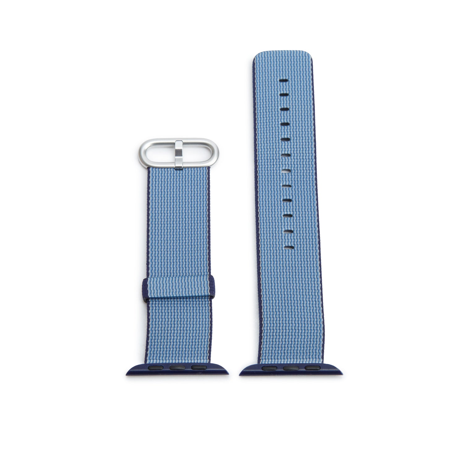Hermes x Apple Blue Woven Nylon Single Tour 42 MM Watch Strap w/ Box