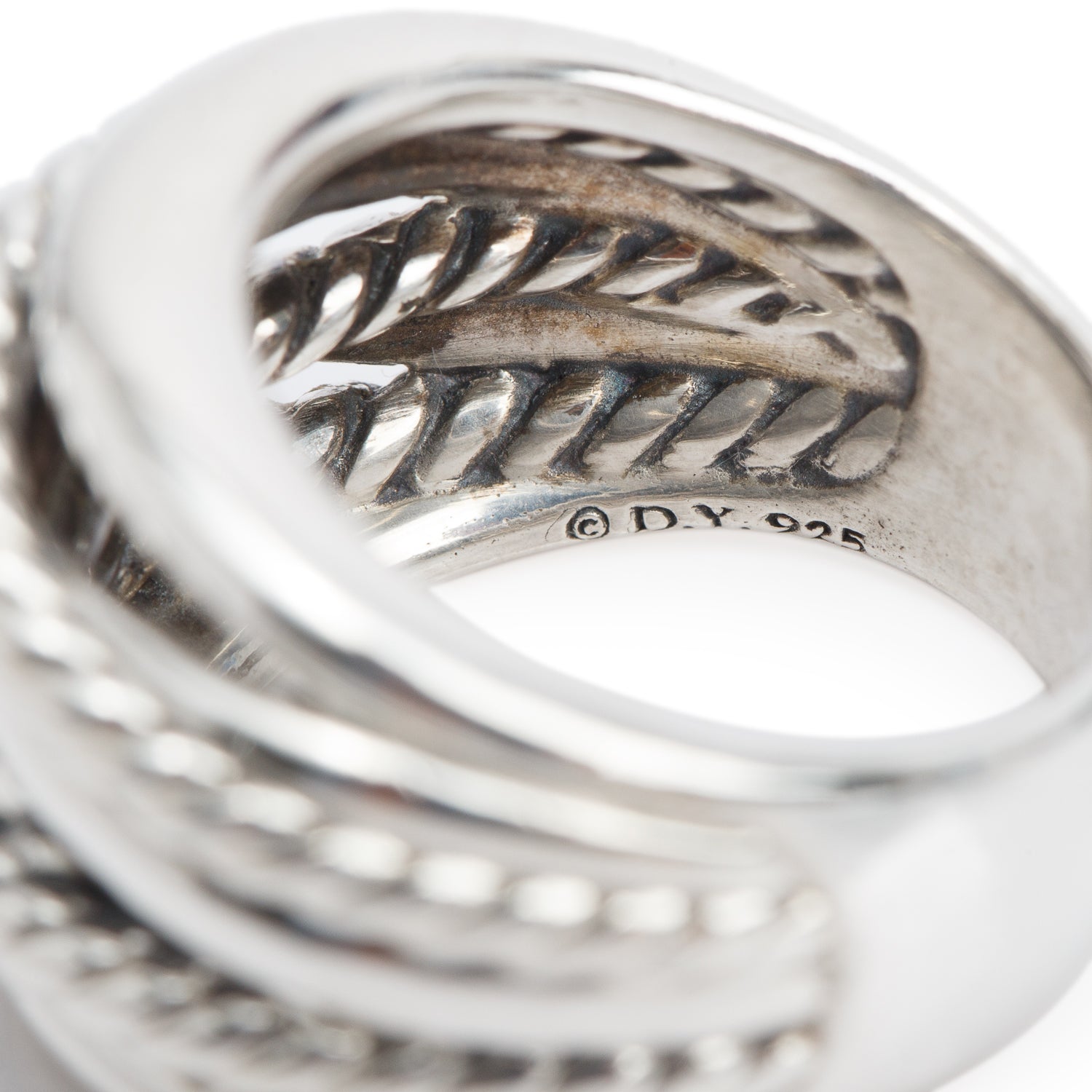 David Yurman Sterling Silver 17 MM Crossover Ring, Size 6.75