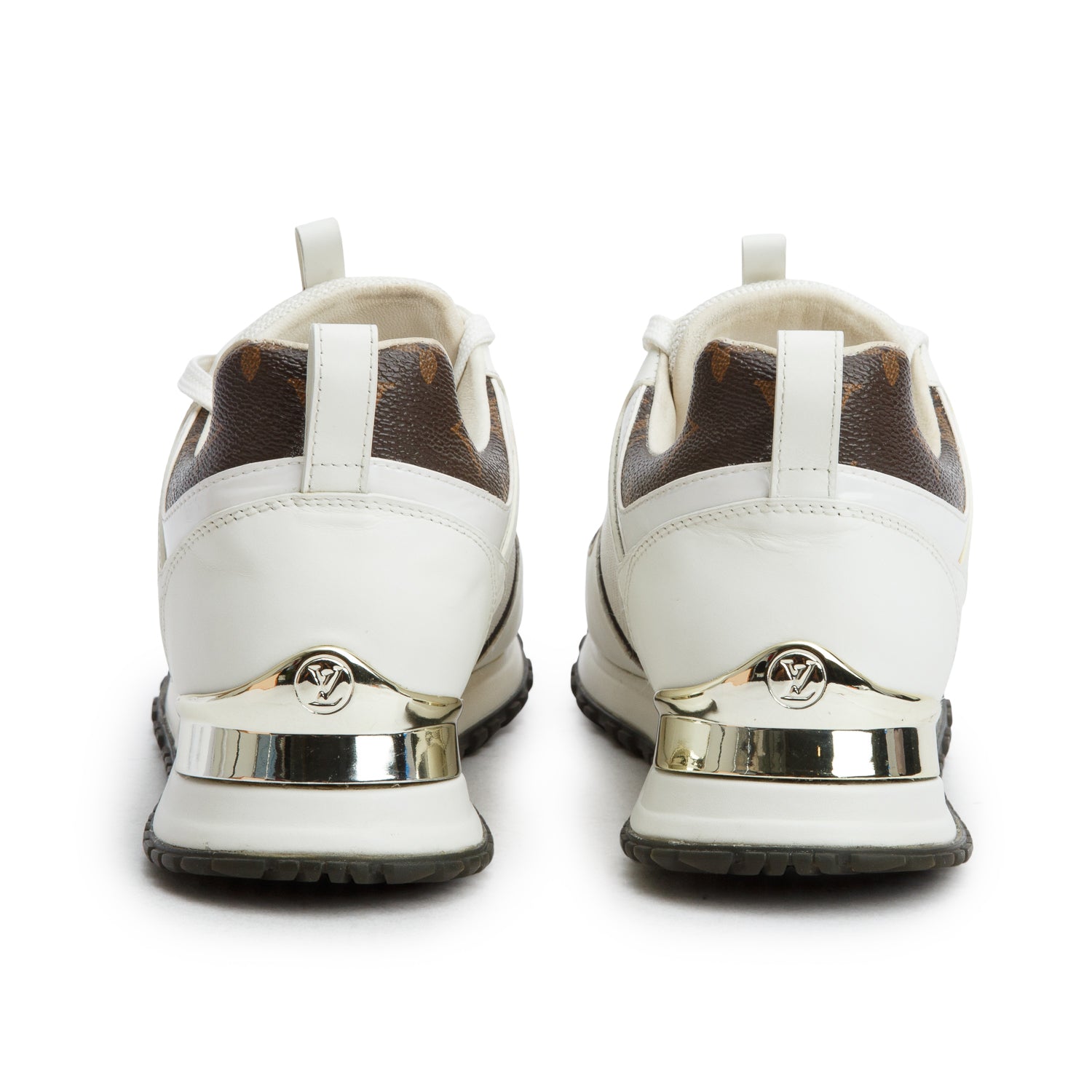 Louis Vuitton Monogram Mesh Calfskin Run Away LV Trainer Sneakers, Size 38 w/ Box