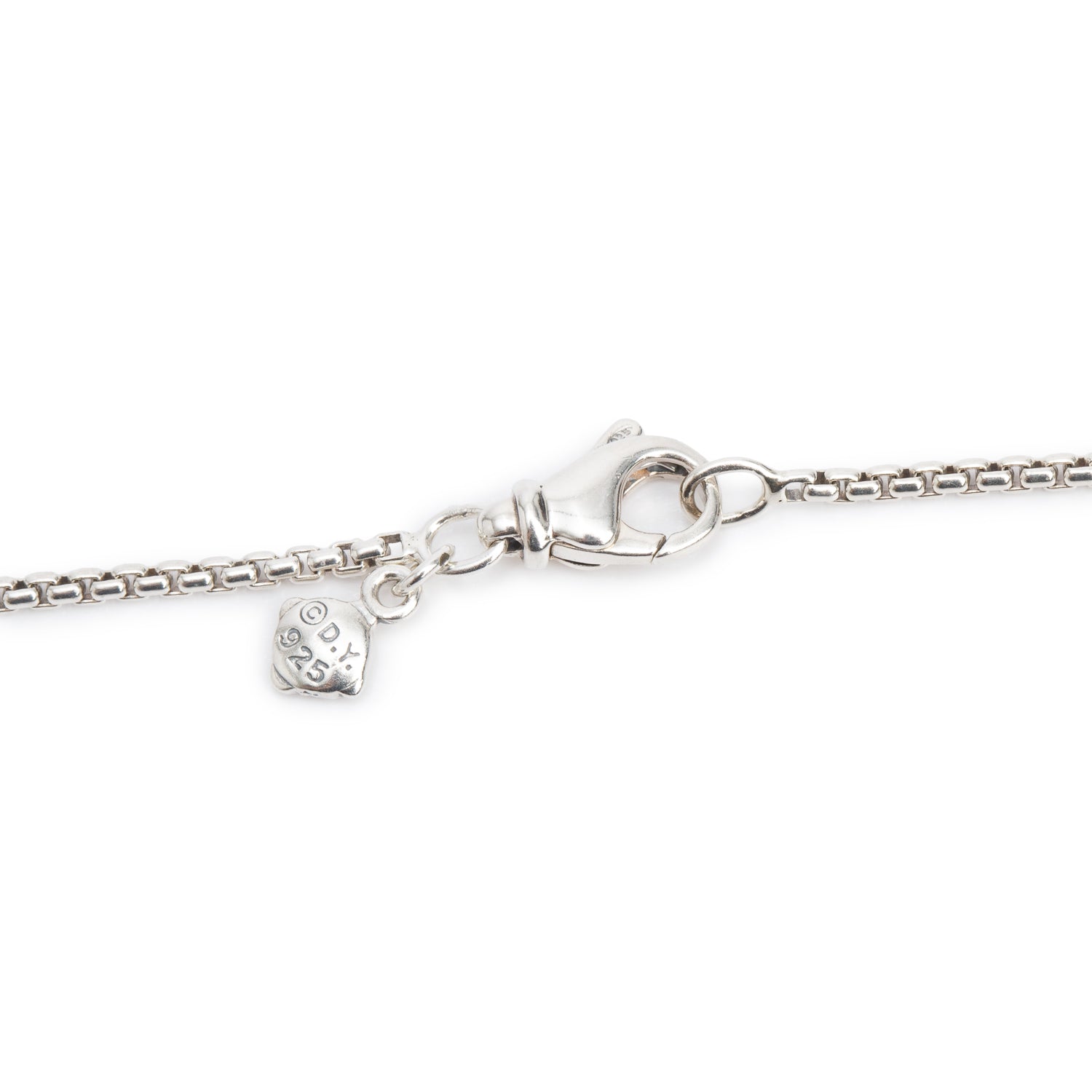 David Yurman Sterling Silver Onyx & Diamond Cable Pendant Necklace