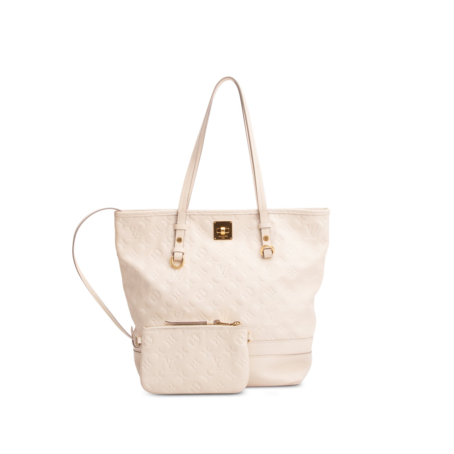 Louis Vuitton Cream Empreinte Leather Citadine PM w/ Pouch
