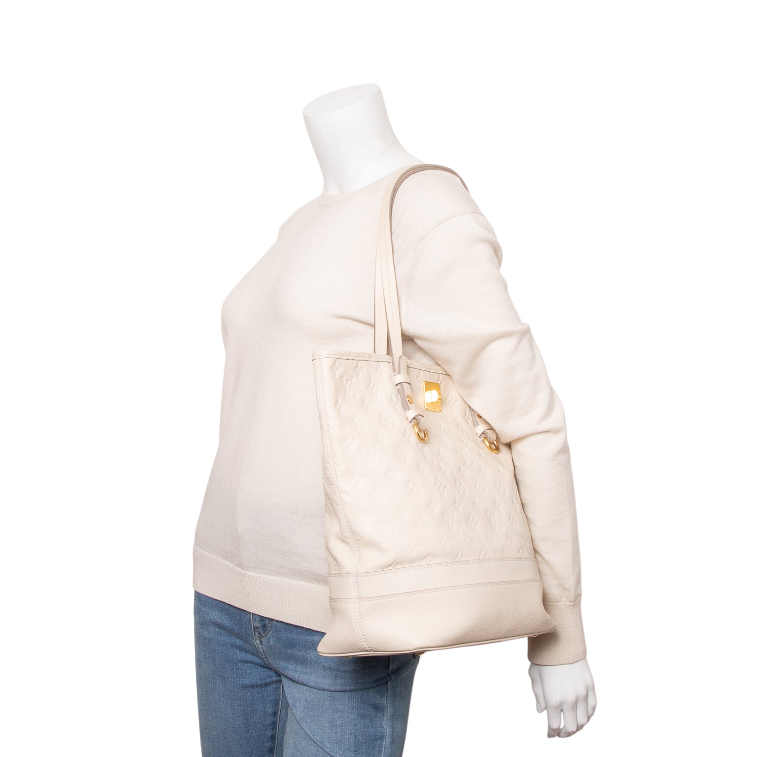 Louis Vuitton Cream Empreinte Leather Citadine PM w/ Pouch