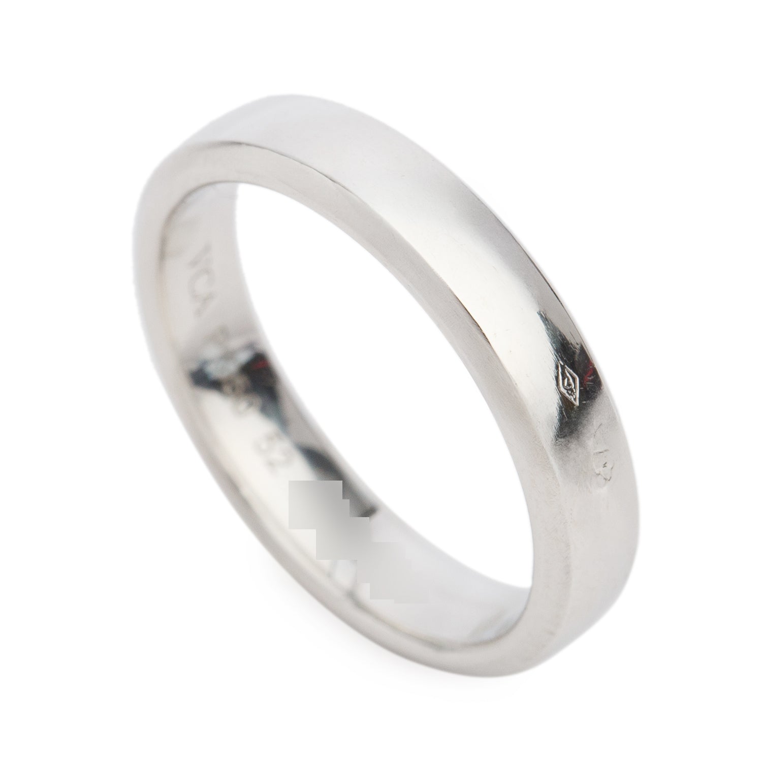 Van Cleef & Arpels Platinum Toujours 4MM Wedding Band Ring, Size 52 6 w/ Receipt & Certificate