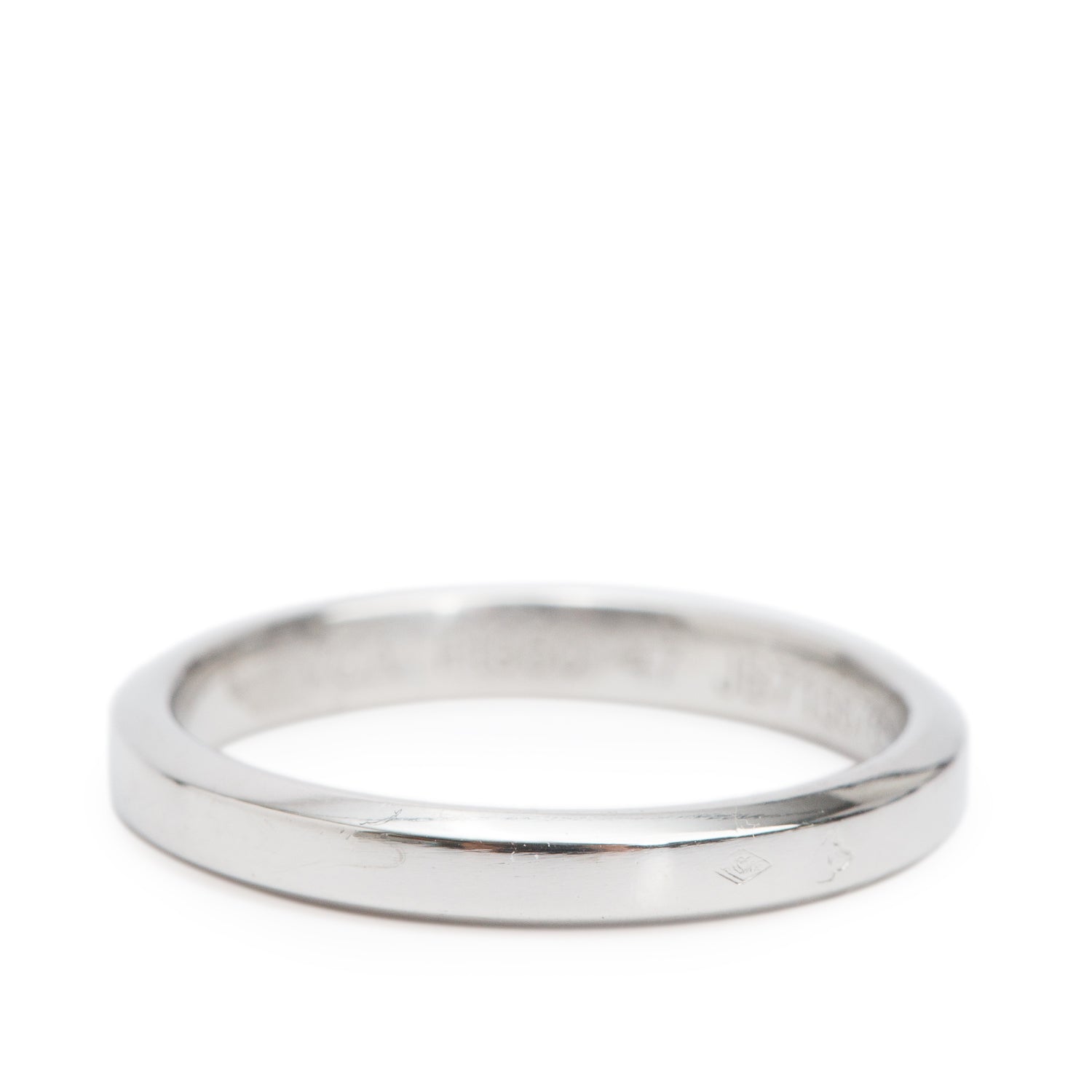 Van Cleef & Arpels Platinum Toujours 2.5 MM Wedding Band Ring, Size 47 4 w/ Receipt & Certificate