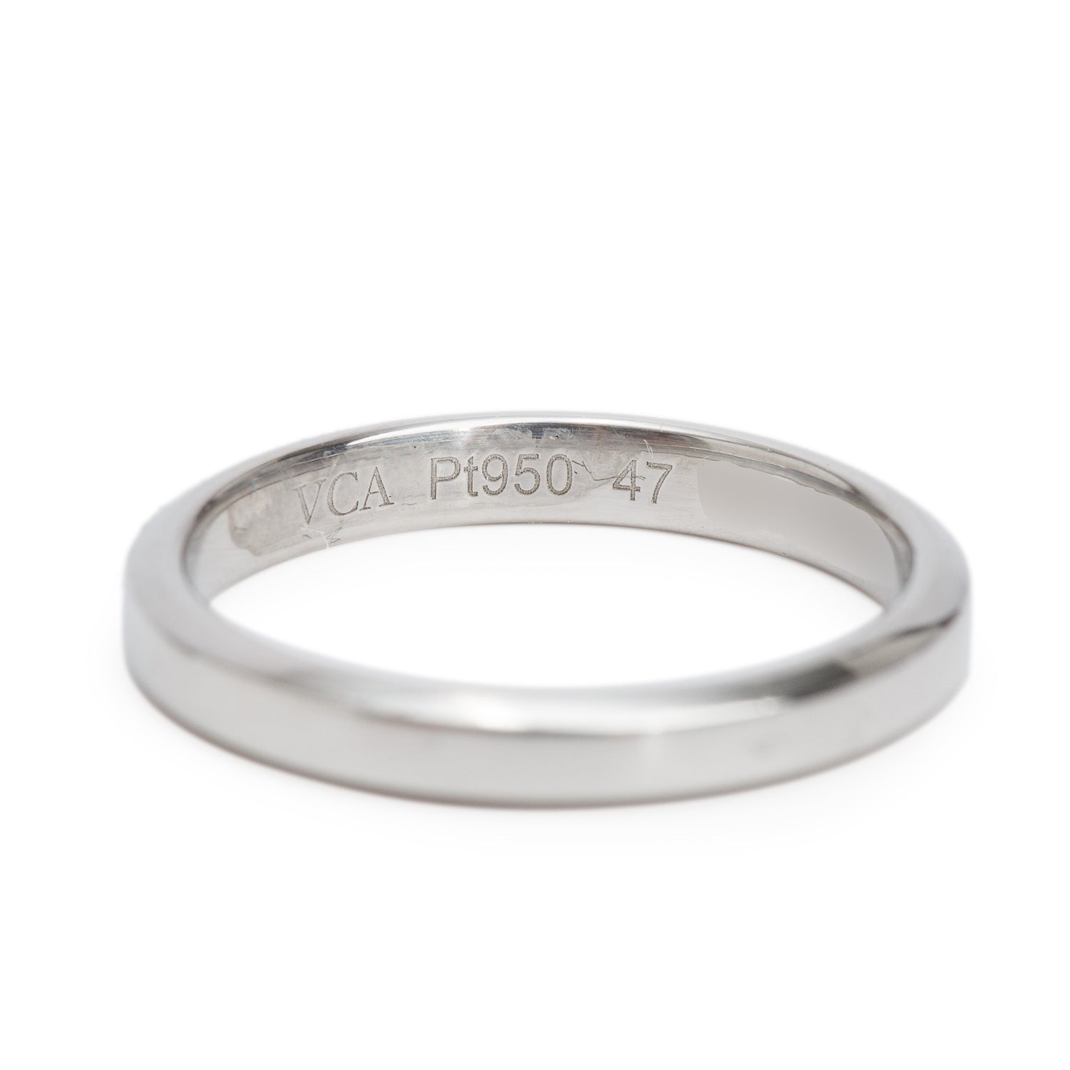 Van Cleef & Arpels Platinum Toujours 2.5 MM Wedding Band Ring, Size 47 4 w/ Receipt & Certificate