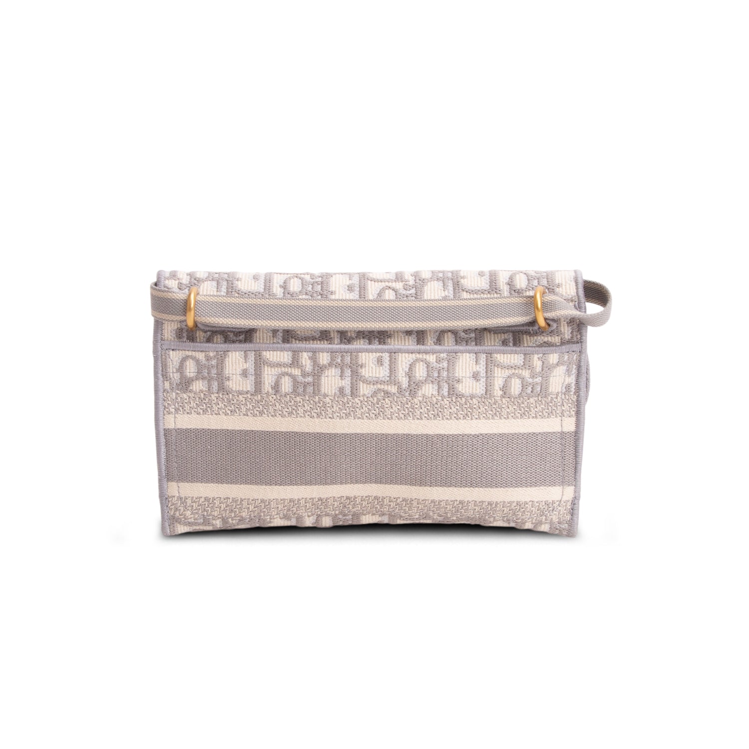 Christian Dior 2021 Grey Oblique Slim Saddle Pouch