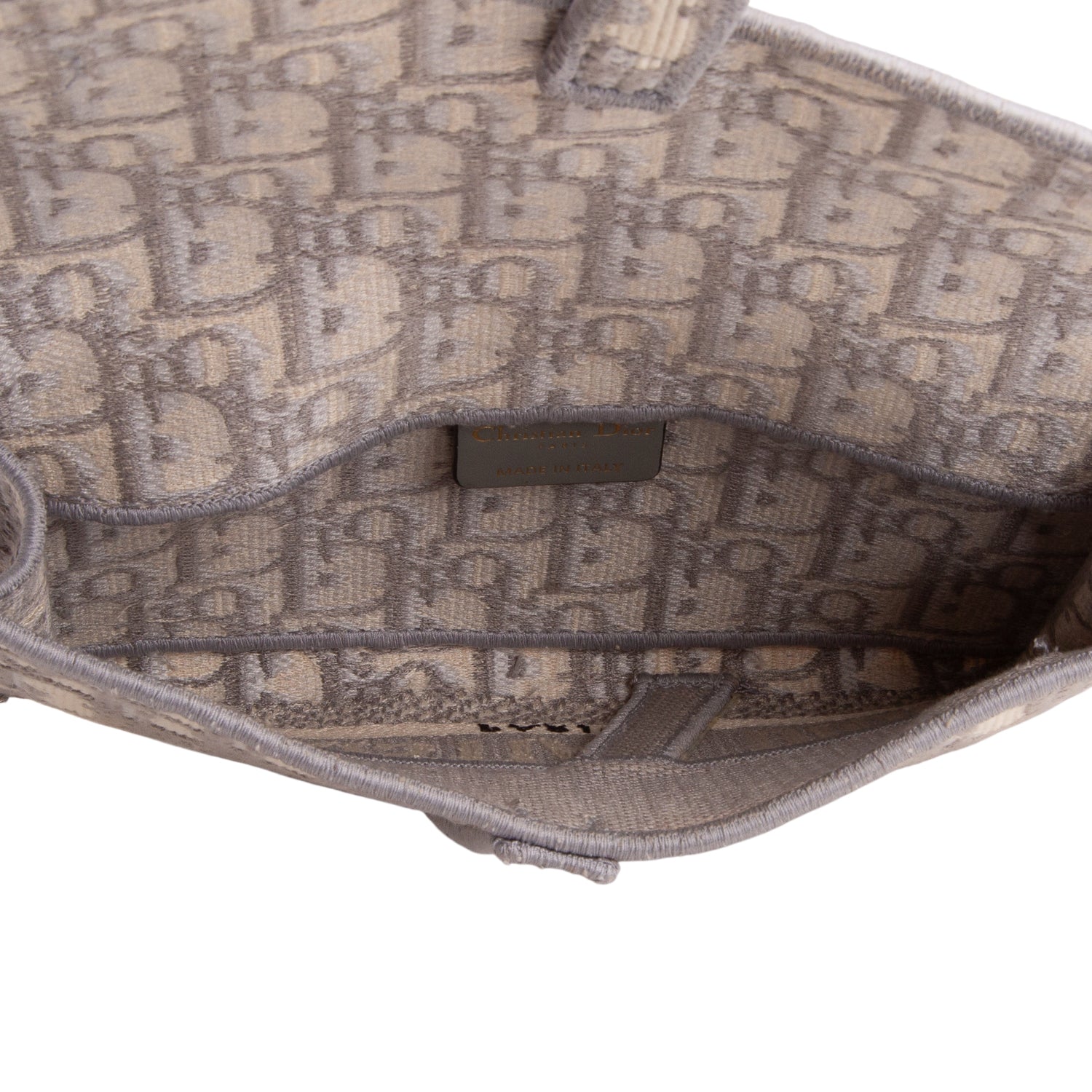 Christian Dior 2021 Grey Oblique Slim Saddle Pouch