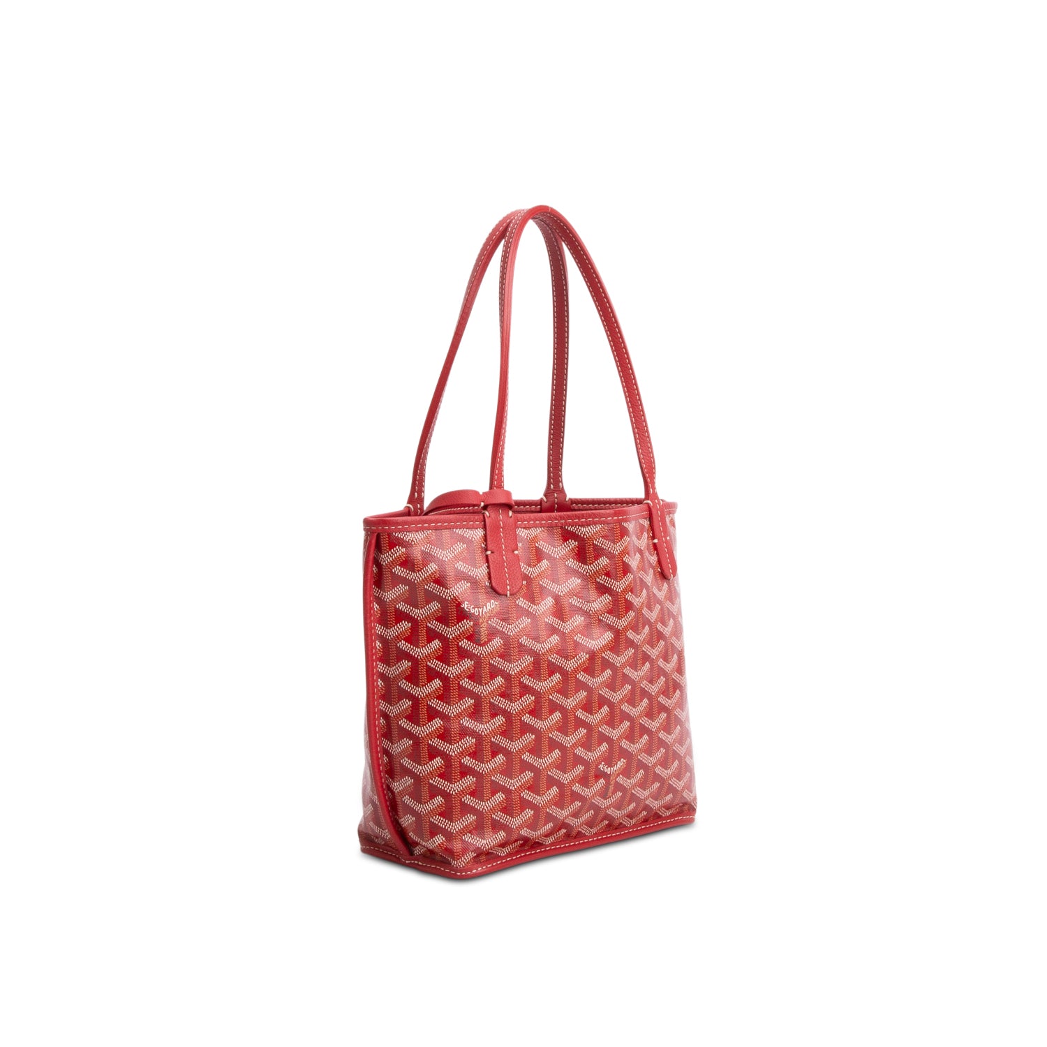 Goyard 2024 Red Goyardine Reversible Mini Anjou w/ Pouch