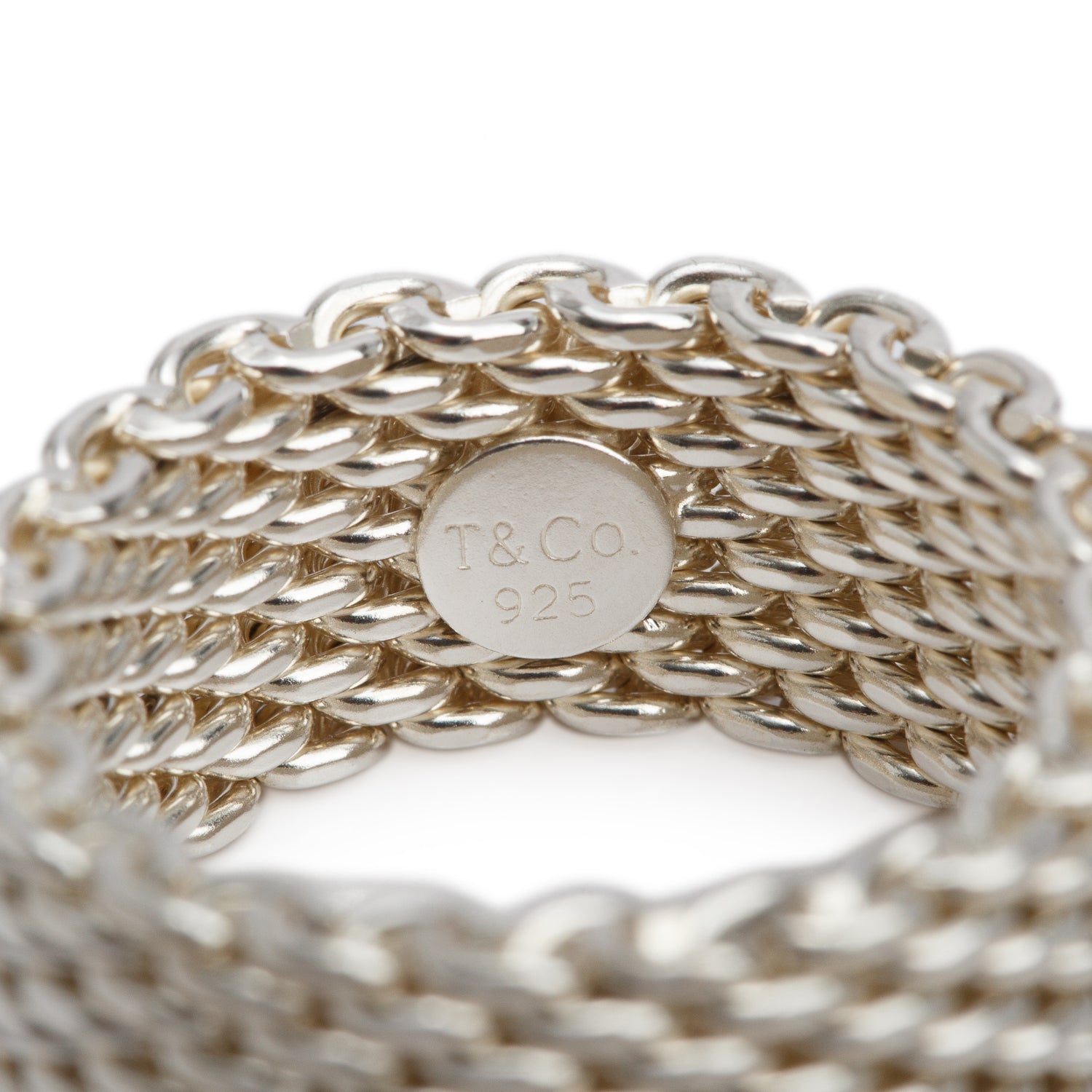 Tiffany & Co. Sterling Silver Somerset Mesh Ring, Size 8.25