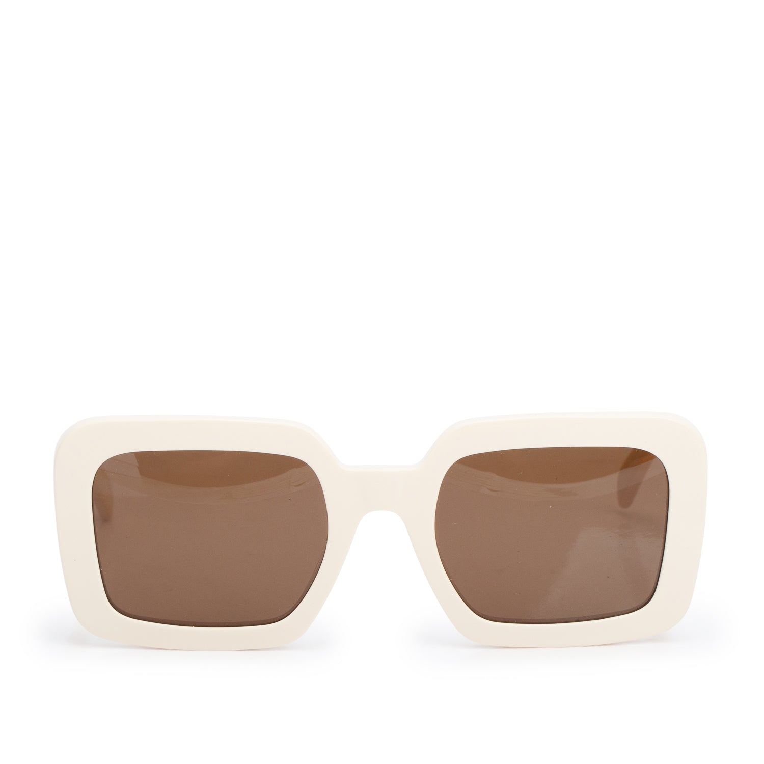 Celine CL40304U Ivory Acetate Triomphe Square Sunglasses w/ Box & Case