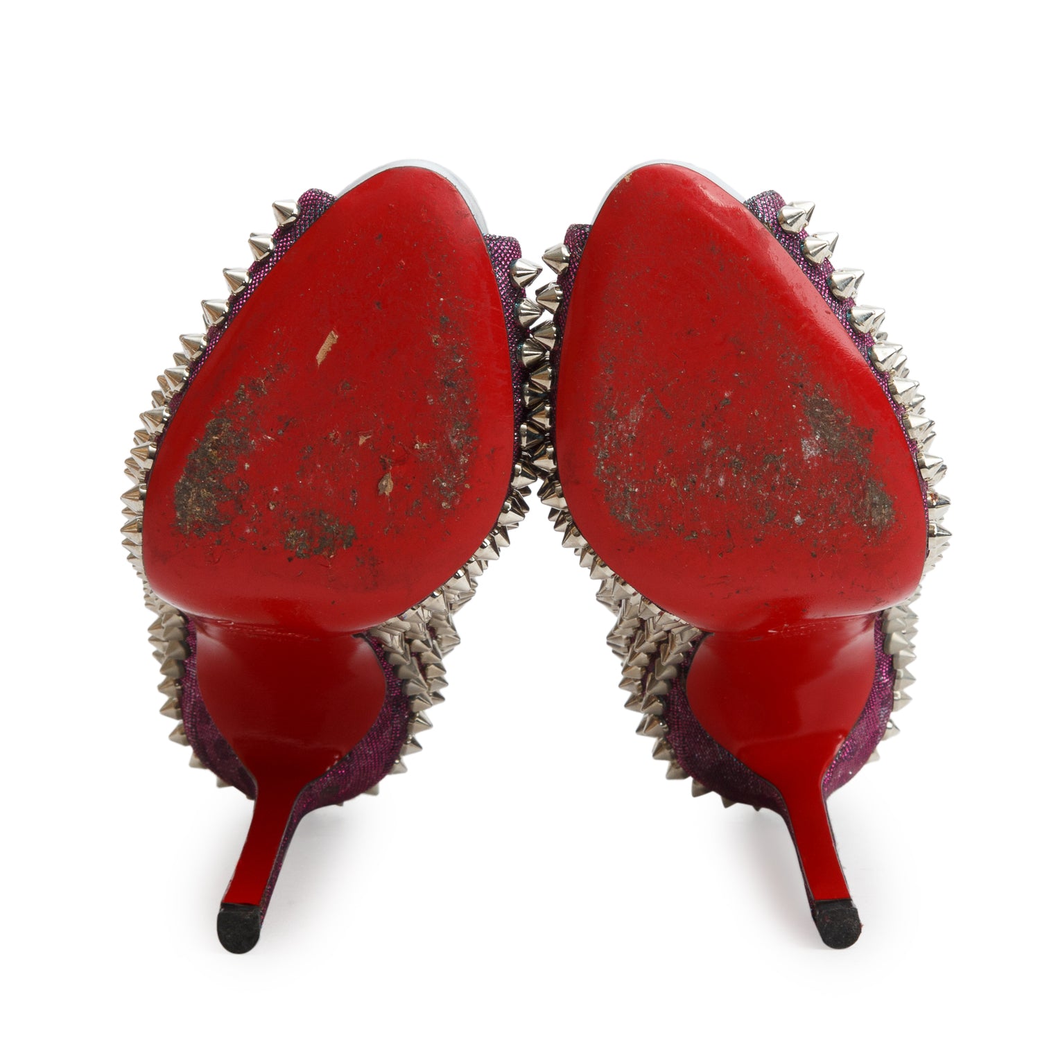 Christian Louboutin Turquoise/Violet Glitter Lame Flo Spikes 120 Pumps, Size 36 w/ Box