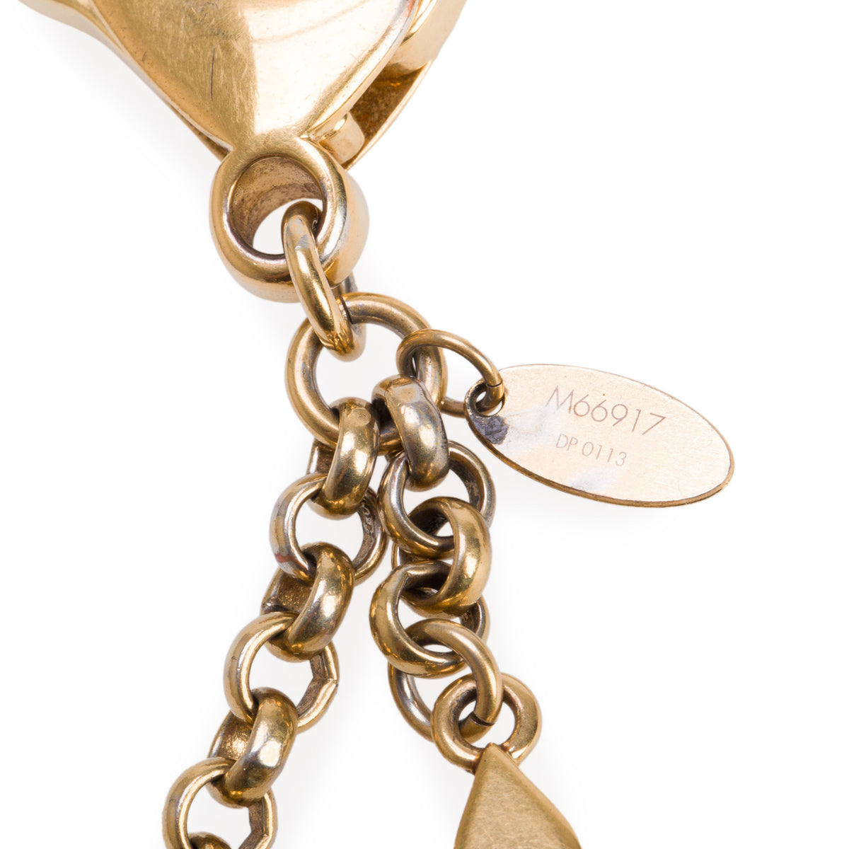 Louis Vuitton Gold-Tone Red Crystal Flower Bag Charm and Key Holder w/ Box