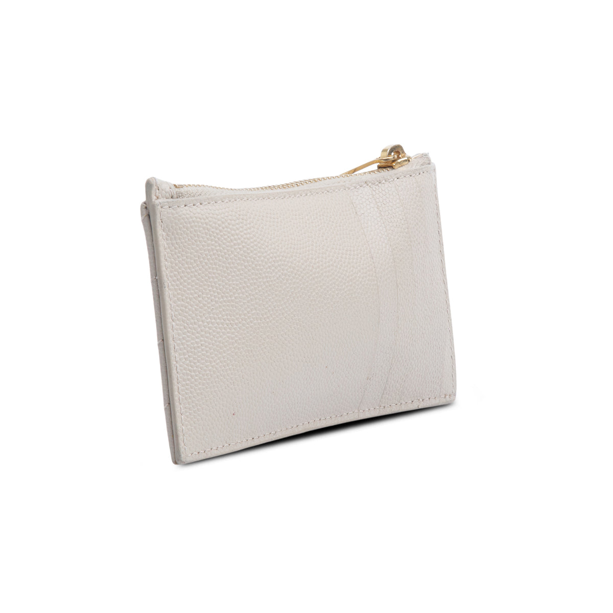Saint Laurent 2020 Beige Matelasse Grain De Poudre Fragments Card Case