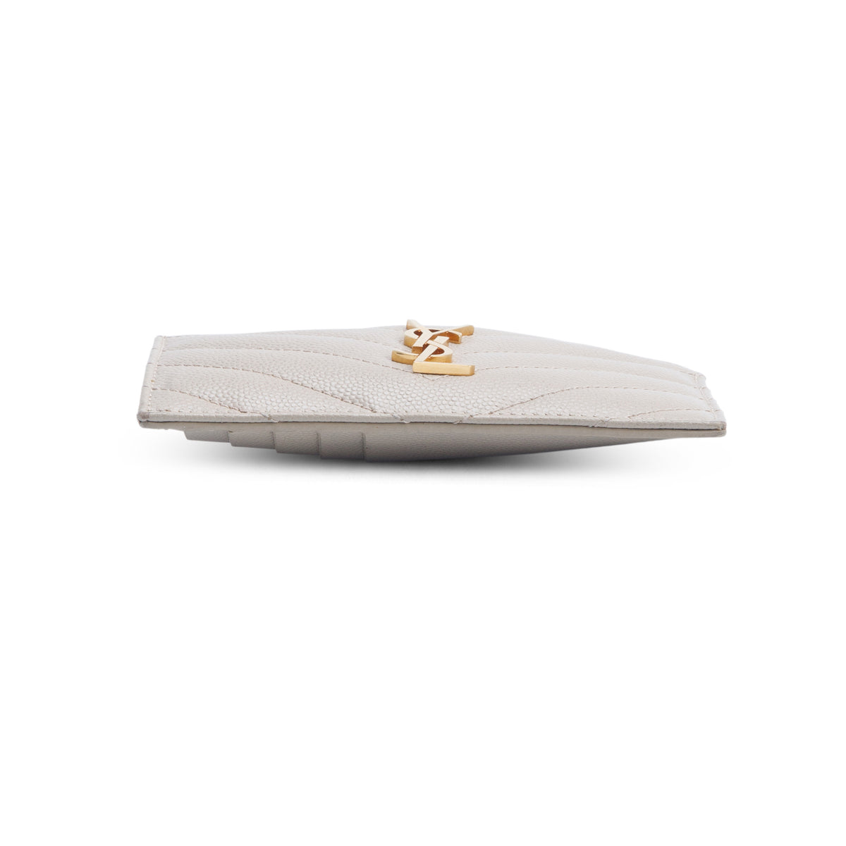 Saint Laurent 2020 Beige Matelasse Grain De Poudre Fragments Card Case