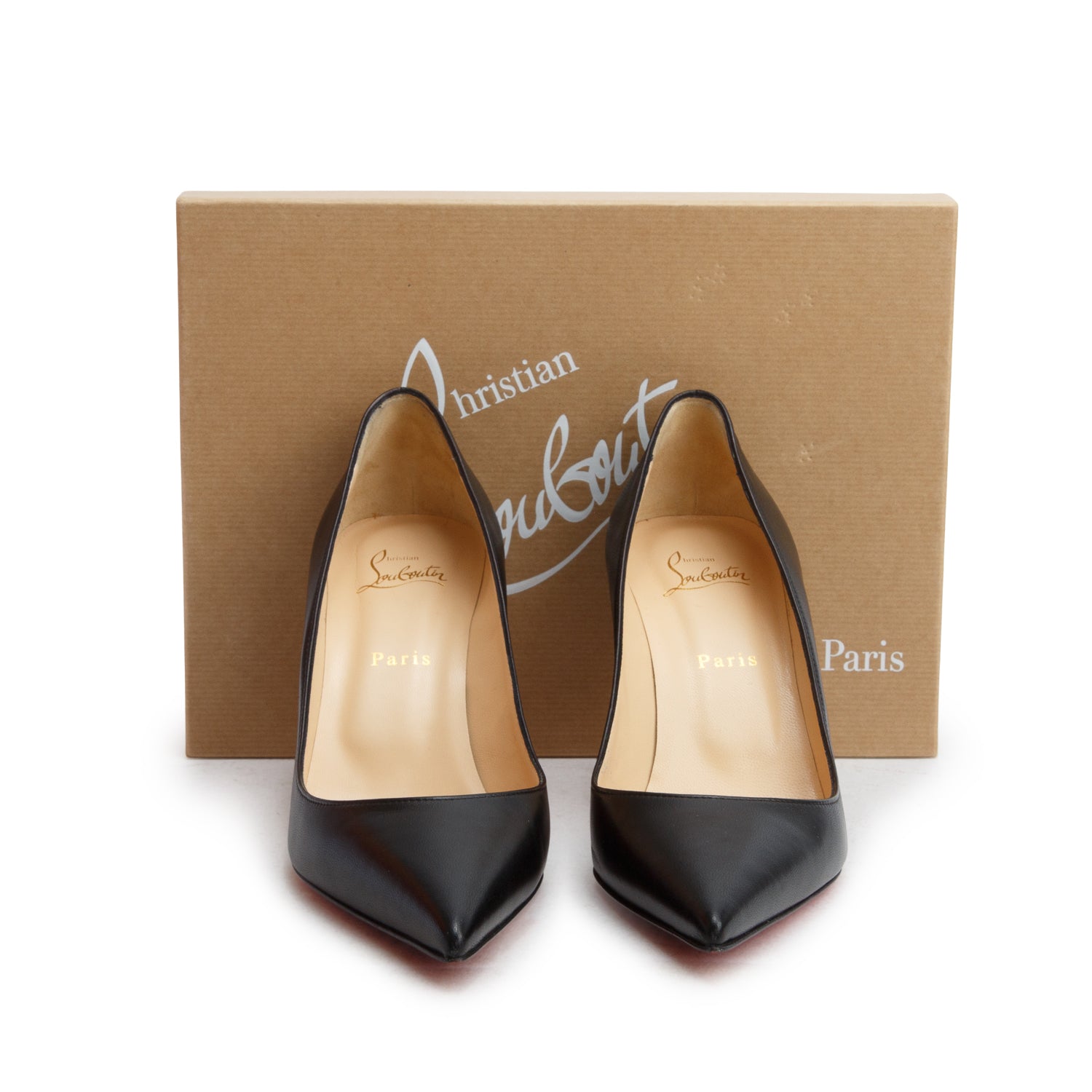 Christian Louboutin Black Nappa Leather Claire 80 Pumps, Women's Size 39.5 w/ Box