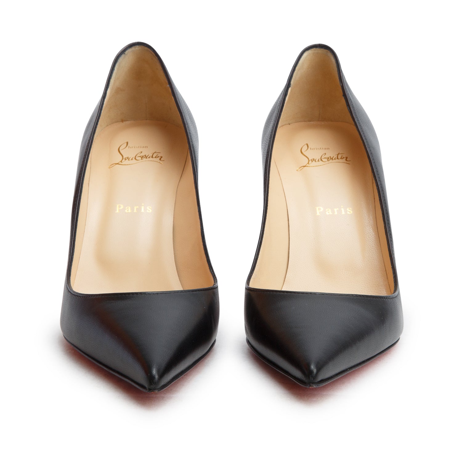 Christian Louboutin Black Nappa Leather Claire 80 Pumps, Women's Size 39.5 w/ Box