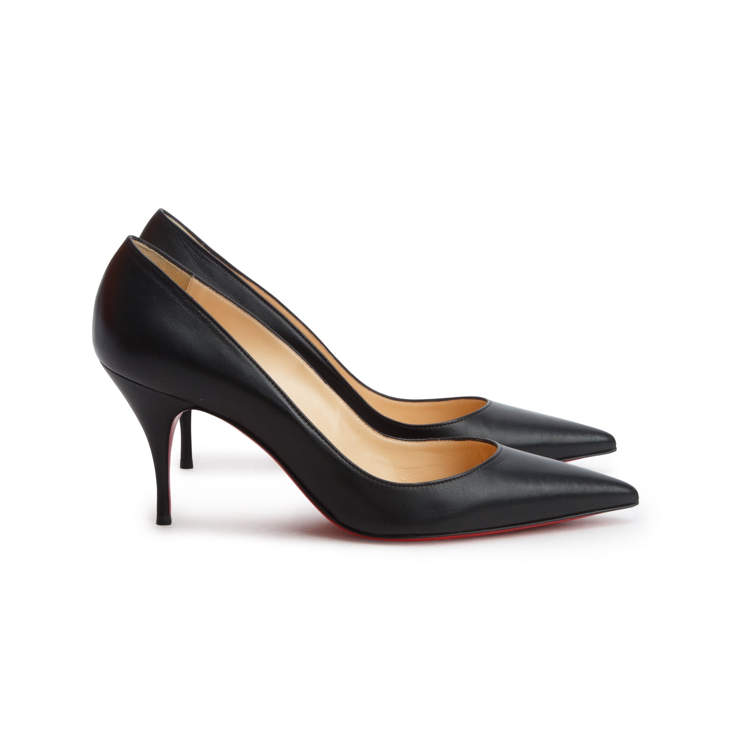 Christian Louboutin Black Nappa Leather Claire 80 Pumps, Women's Size 39.5 w/ Box