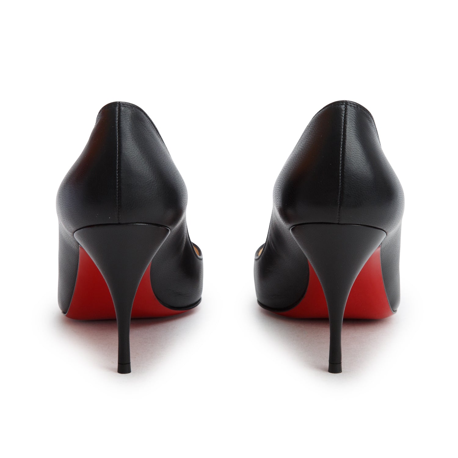 Christian Louboutin Black Nappa Leather Claire 80 Pumps, Women's Size 39.5 w/ Box