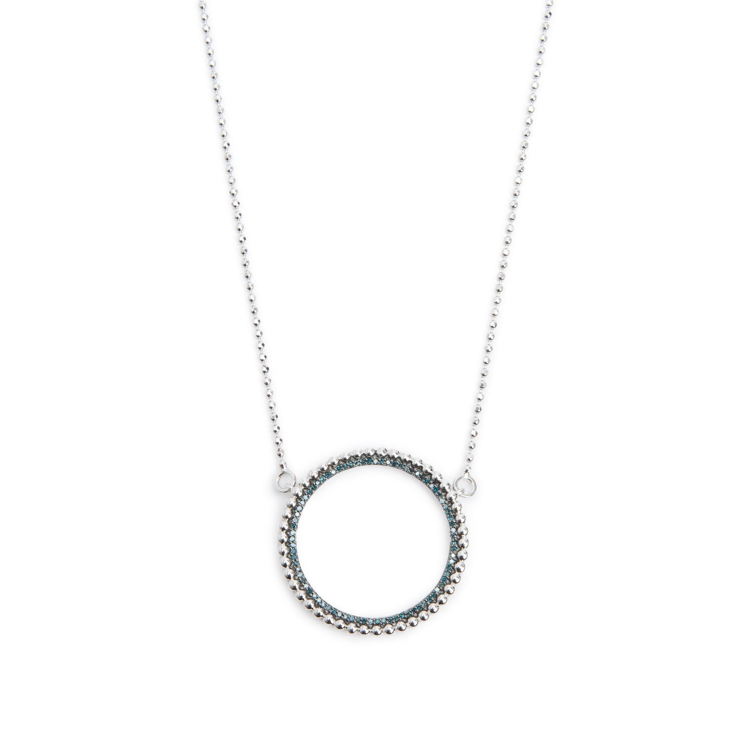 Links of London Sterling Silver Blue Diamond Effervescence Large Pendant Necklace