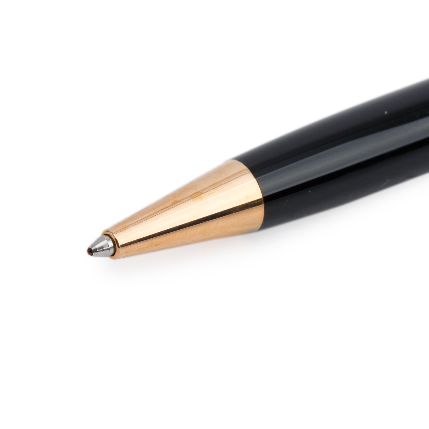 Montblanc Rose Gold Coated Meisterstuck Classique Black Resin Ballpoint Pen w/ Box