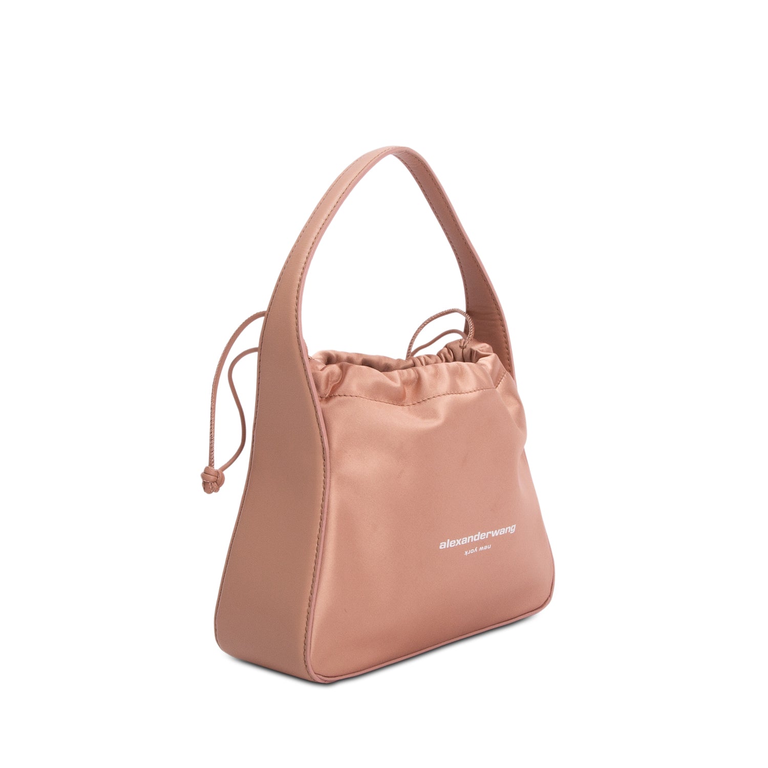 Alexander Wang Pink Satin Calfskin Leather Small Ryan Drawstring Bag