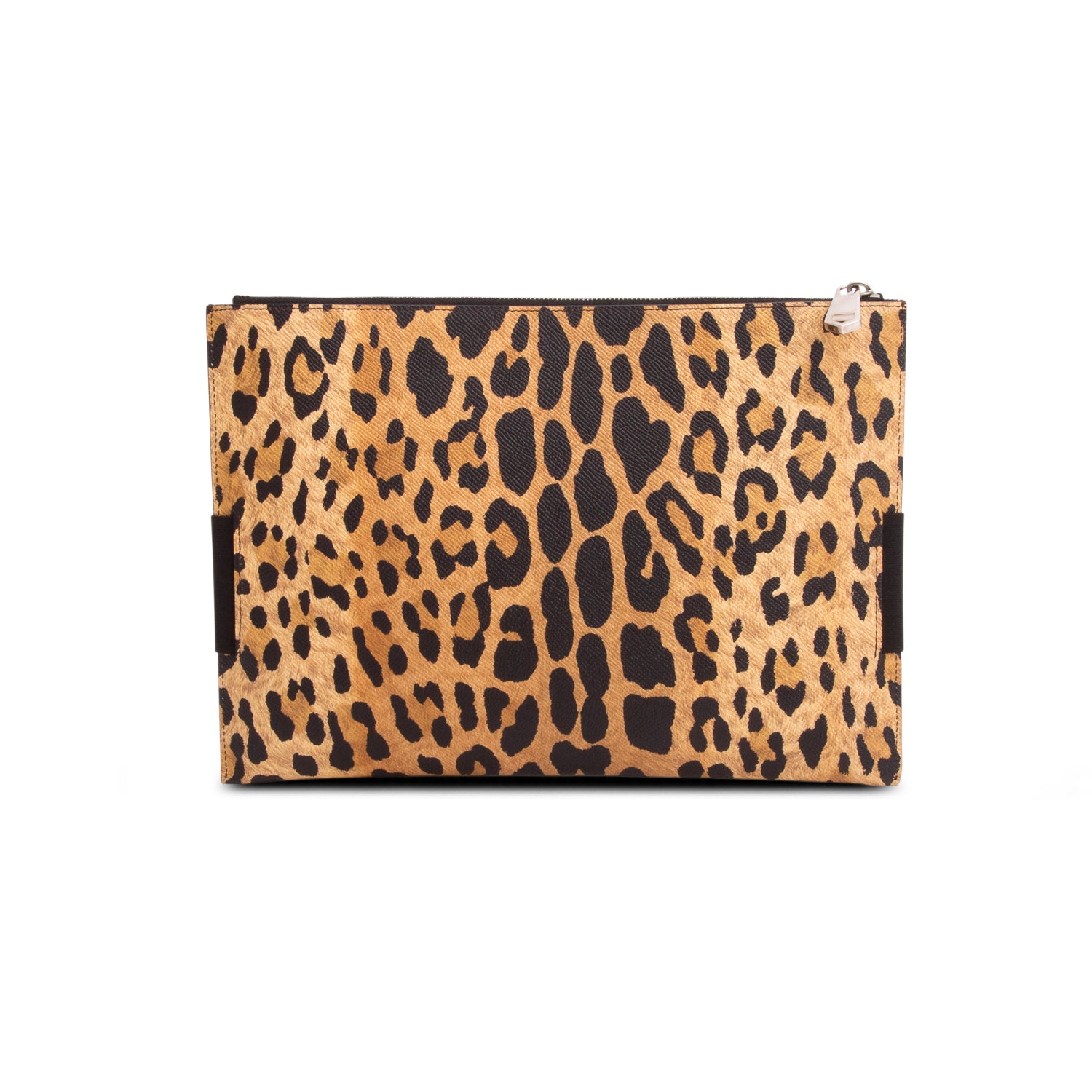 Givenchy Leopard Print Calfskin Leather Zip Clutch w/ Box