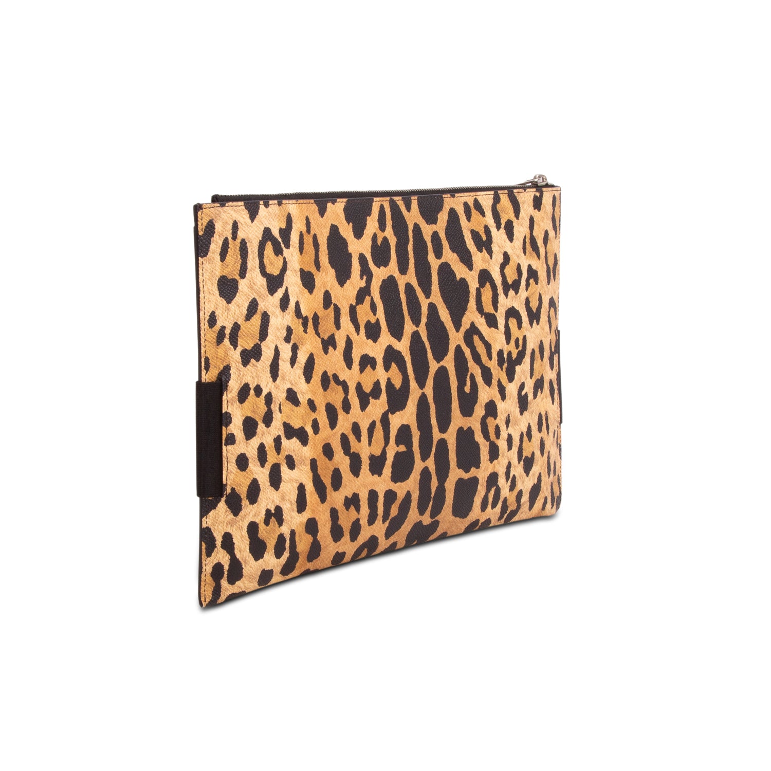 Givenchy Leopard Print Calfskin Leather Zip Clutch w/ Box