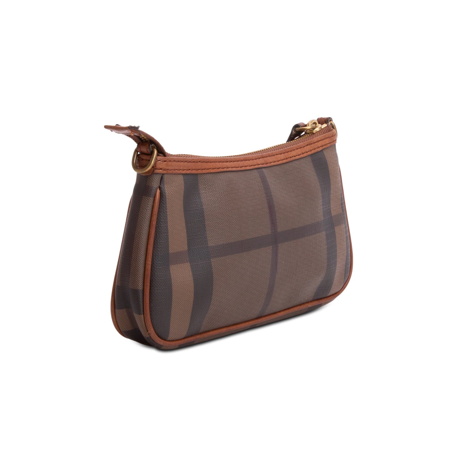 Burberry Brown Check Coated Canvas Pochette Bag