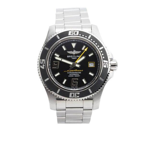 Breitling Stainless Steel Superocean 44 MM Automatic Watch Black